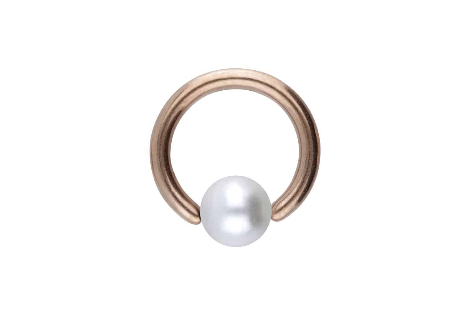 PIERCINGLINE Nasenpiercing Chirurgenstahl Klemmkugelring SYNTHETISCHE PERLE (Klemm-Ringe, 1-tlg)