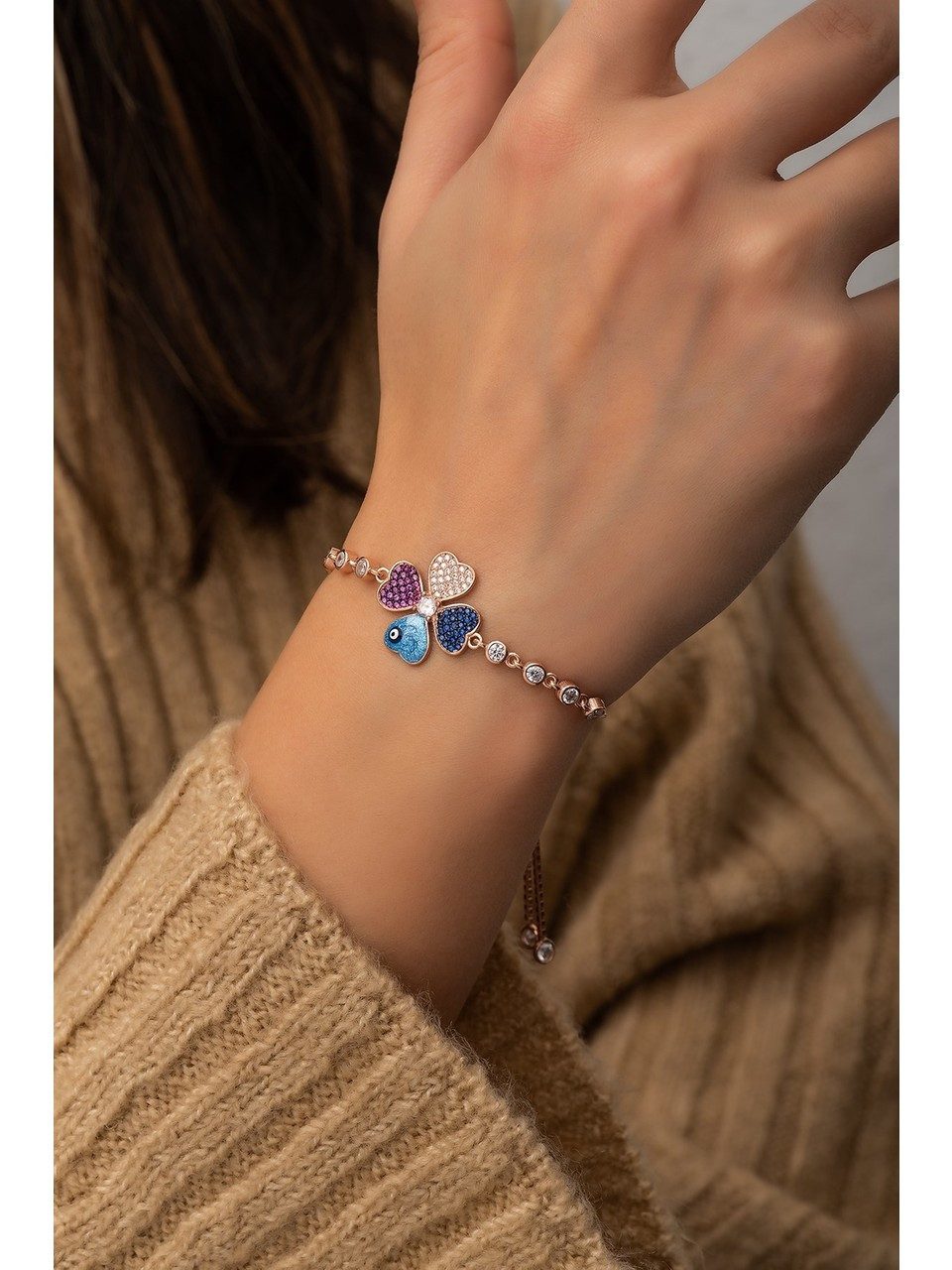 Nisan Ketten und Armband Set, 925er Silber Damen Armband – Verstellbares Gl günstig online kaufen