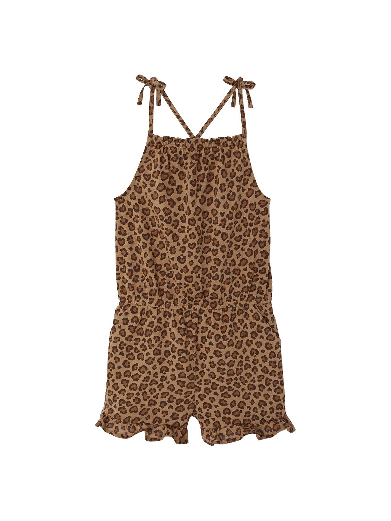 vertbaudet Jumpsuit Schulterfreier Mädchen Jumpsuit mit Alloverprint