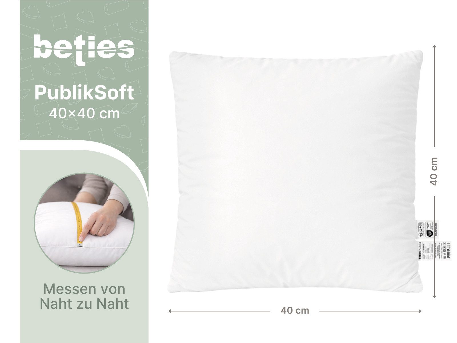 beties Daunenkissen PublikSoft, Füllung: 70% Daunen 30% Federn, Bezug: Baumwolle, Spar-Set, 2 Stück, waschbar - in verschiedenen Größen erhältlich