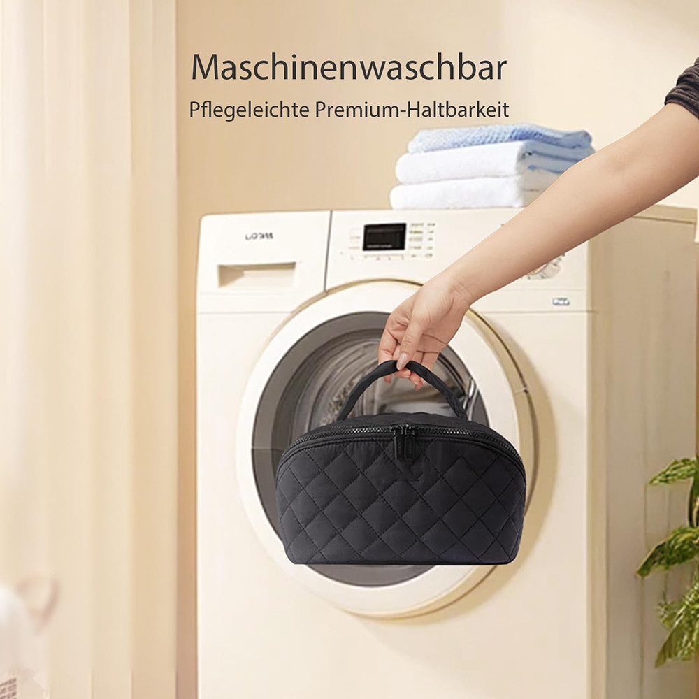 Zaewry Kosmetiktasche Damen Kosmetiktasche, Umfangsreich Kapazität Reise Make-up Tasche, Schlichter Optik Tragbarer Make-up Tasche,Weit geöffnete Tasche – Bild 5 von 5