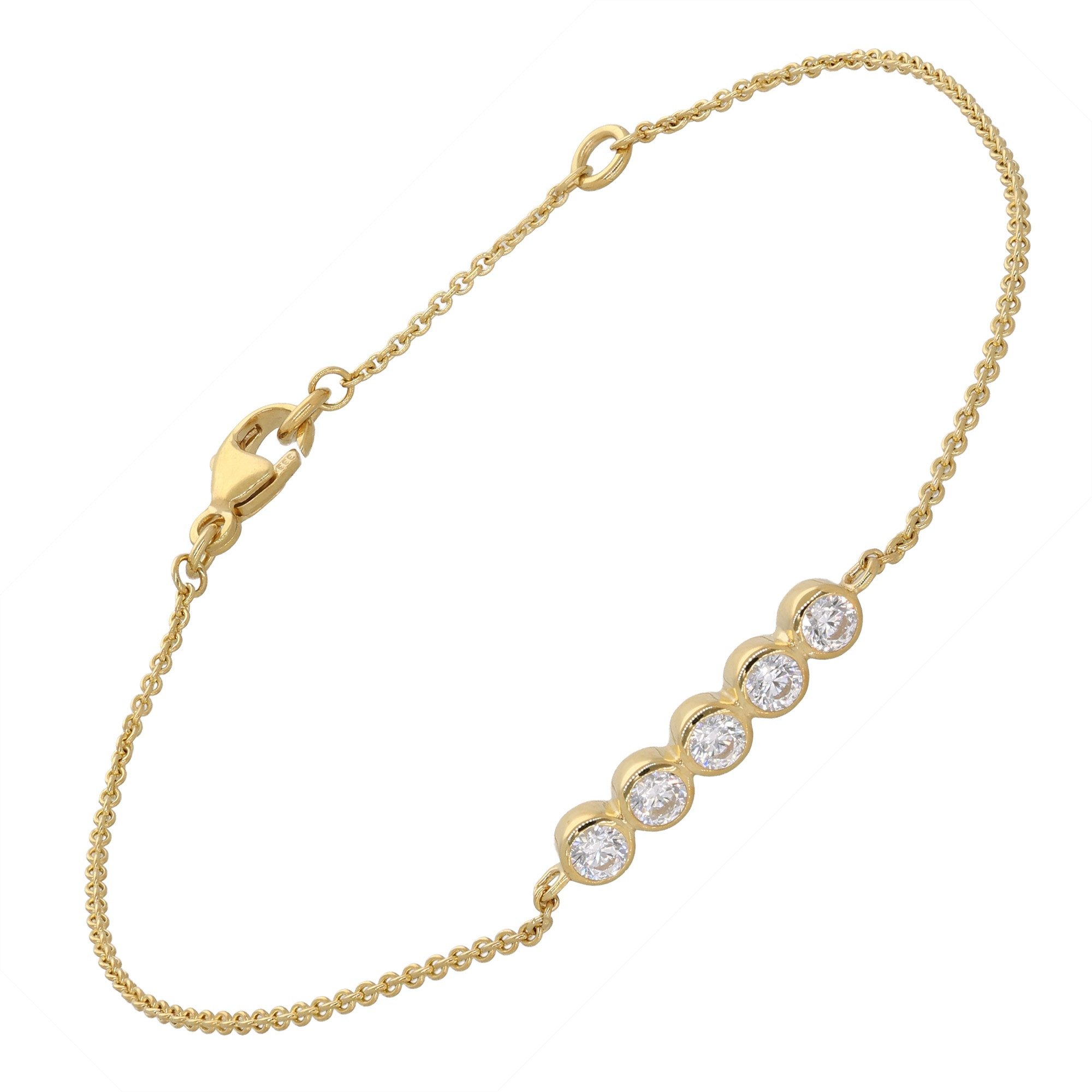 Glizz Gliederarmband Damen-Gold 333/8K mit Zirkonia günstig online kaufen