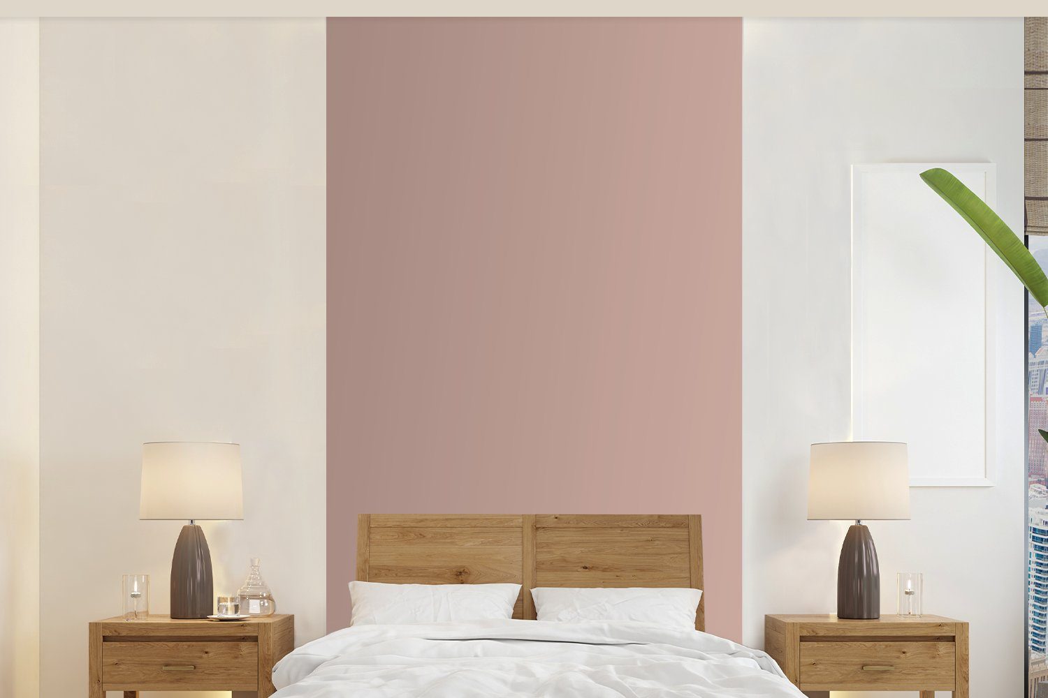 MuchoWow Fototapete Rosa - Palette - Einfarbig - Einfarbig rosa, Matt, bedruckt, (2 St), Vliestapete für Wohnzimmer Schlafzimmer Küche, Fototapete | Fototapeten