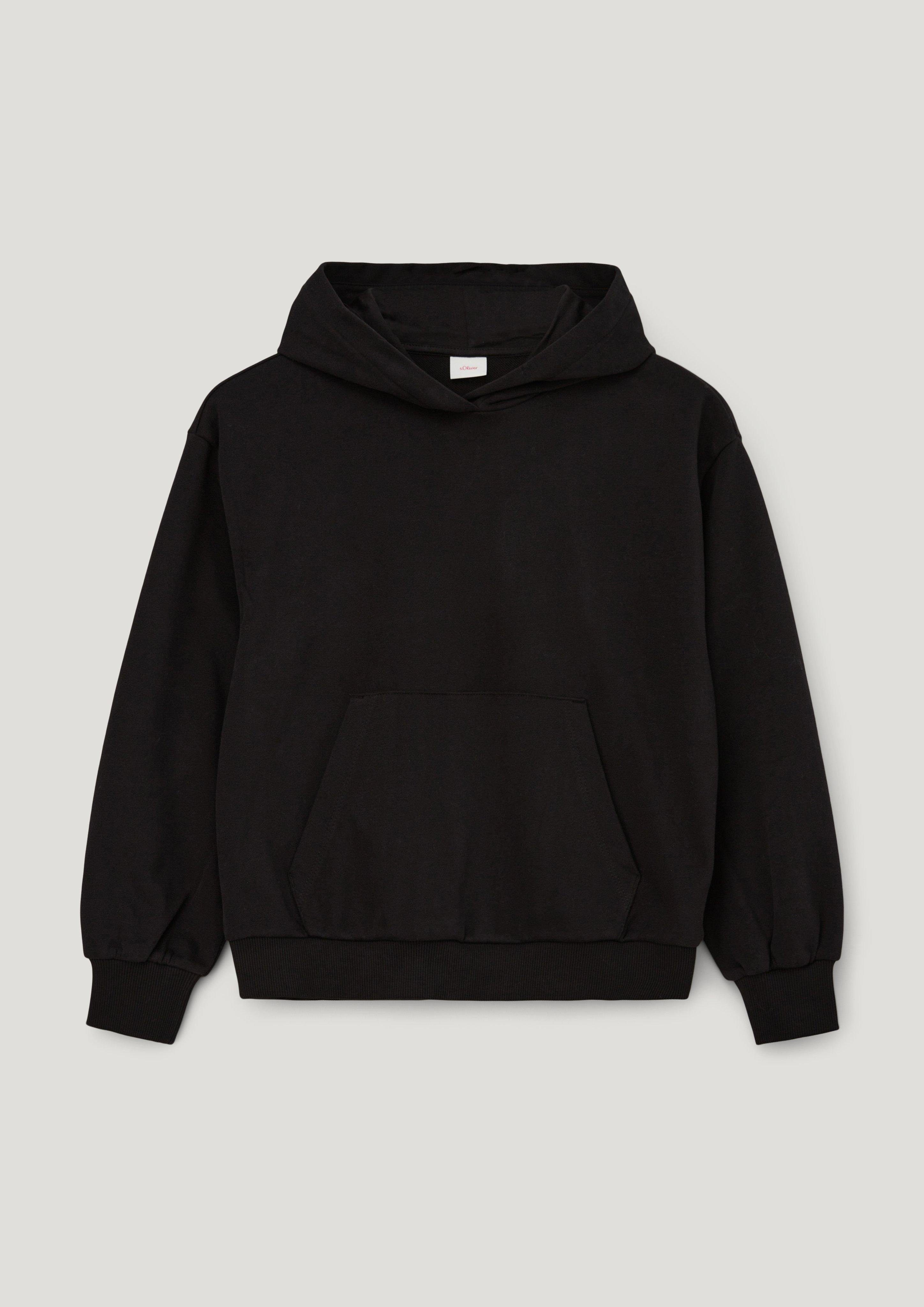 s.Oliver Sweatshirt Kapuzensweater mit Rückenprint schwarz