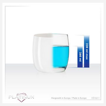 PLATINUX Glas Elegante Weiße Trinkgläser, Glas, 260ml (max.320ml) Wassergläser Saftgläser Whiskeygläser