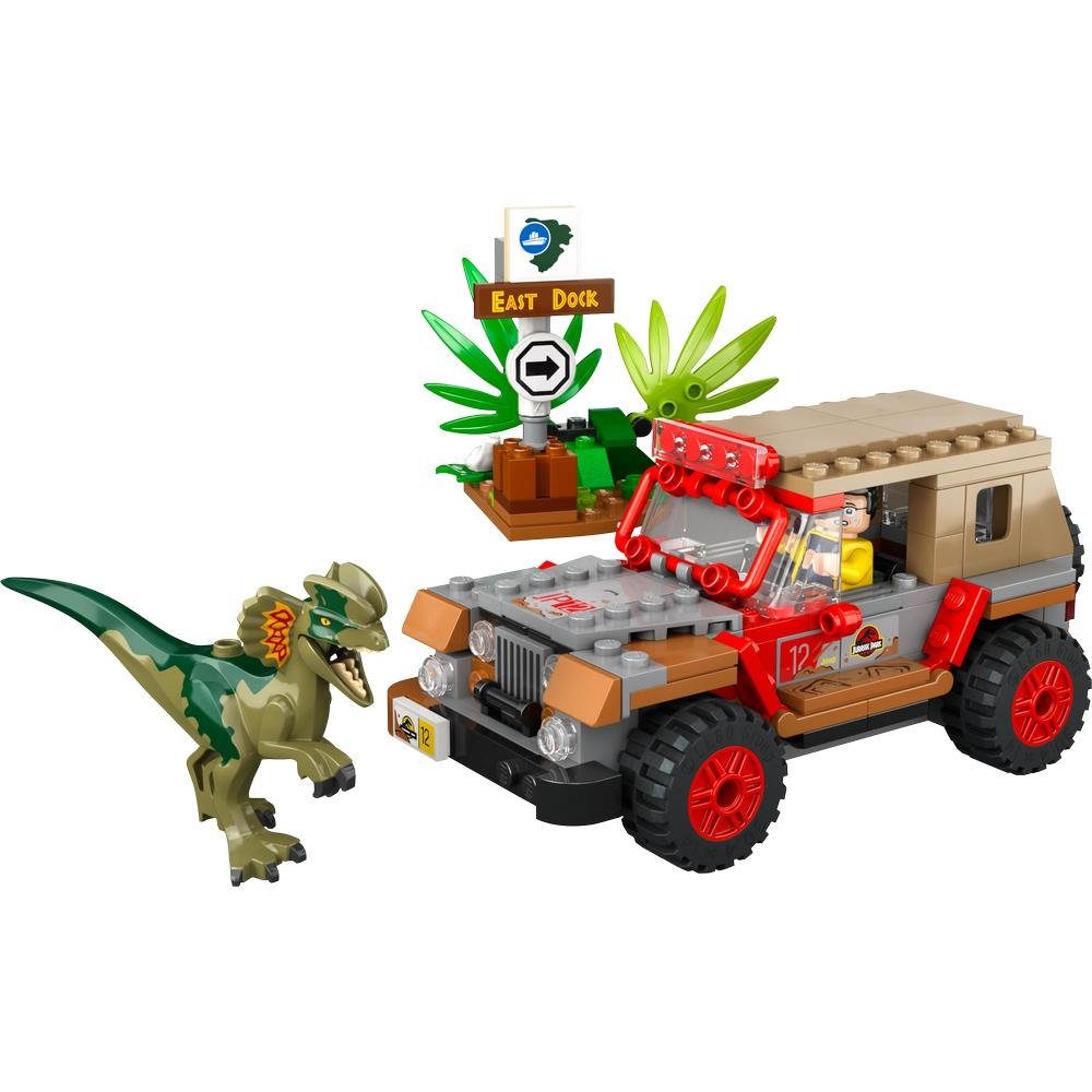 LEGO® Jurassic Park 76958 - Hinterhalt des Dilophosaurus Konstruktionsspielsteine, (211 St), Dinosaurier Bauset, Spielset ab 6 Jahren