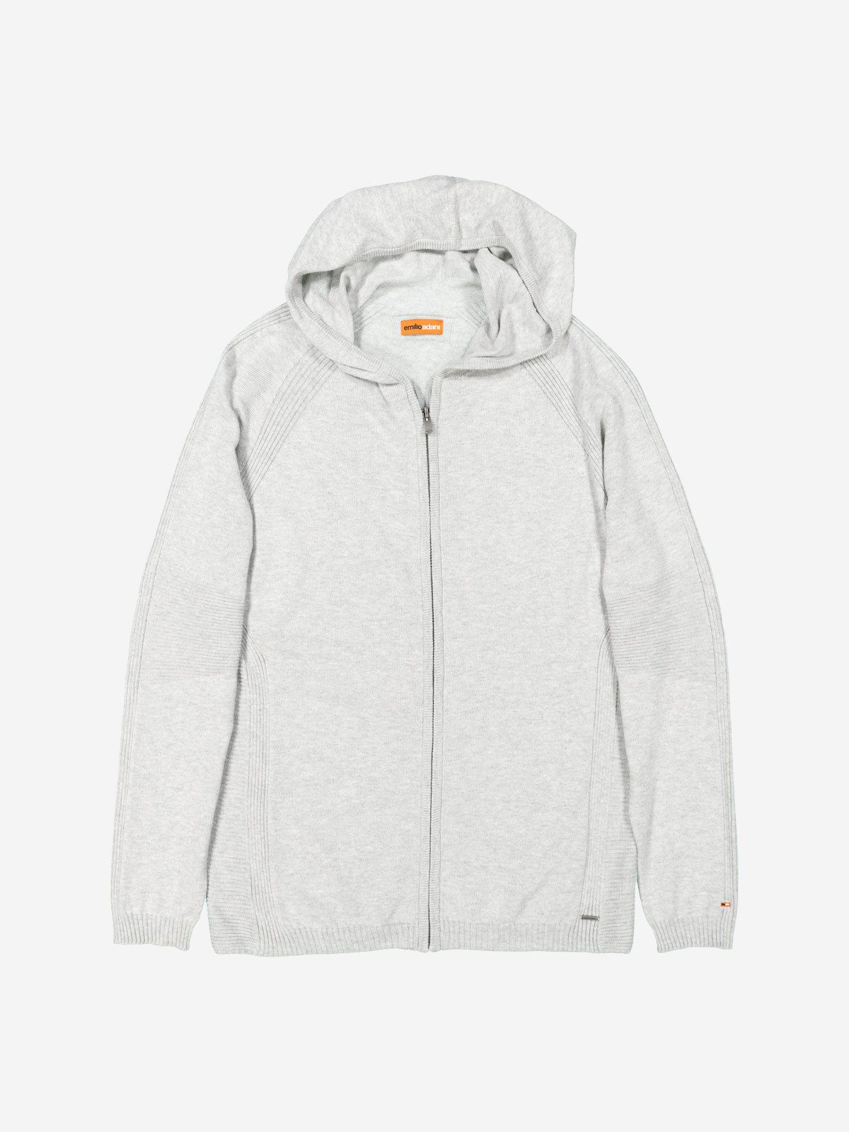 emilio adani Cardigan Herren Cardigan mit Kapuze, Silbergrau günstig online kaufen