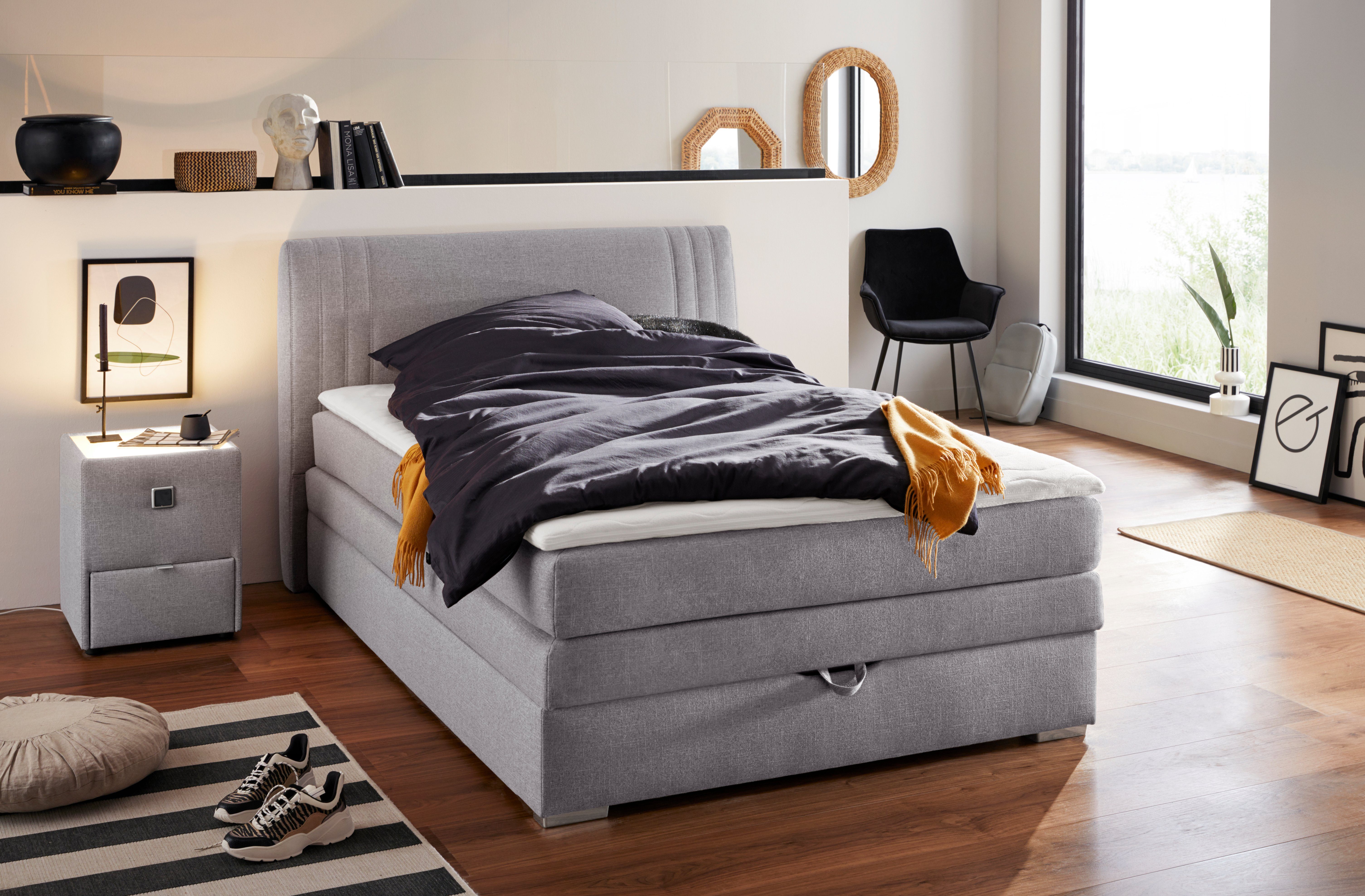 Jockenhöfer Gruppe Boxspringbett "Amira", mit Bettkasten und Topper, erhältlich in den Breiten 120,140 & 180cm