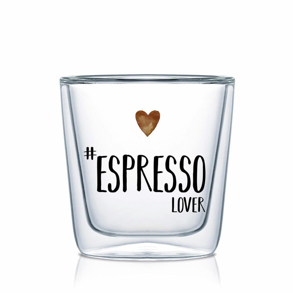 PPD Espressotasse Espresso Lover Doppelwandig 80 ml, Borosilikatglas