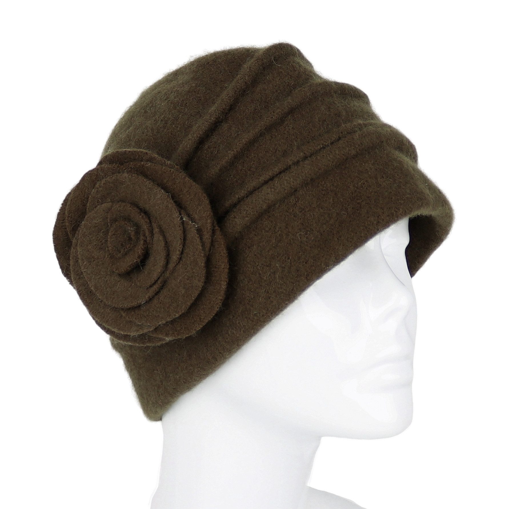 MIRROSI Filzhut Damen Wollfilzhut Wollhut mit Blumen 100% Schurwolle