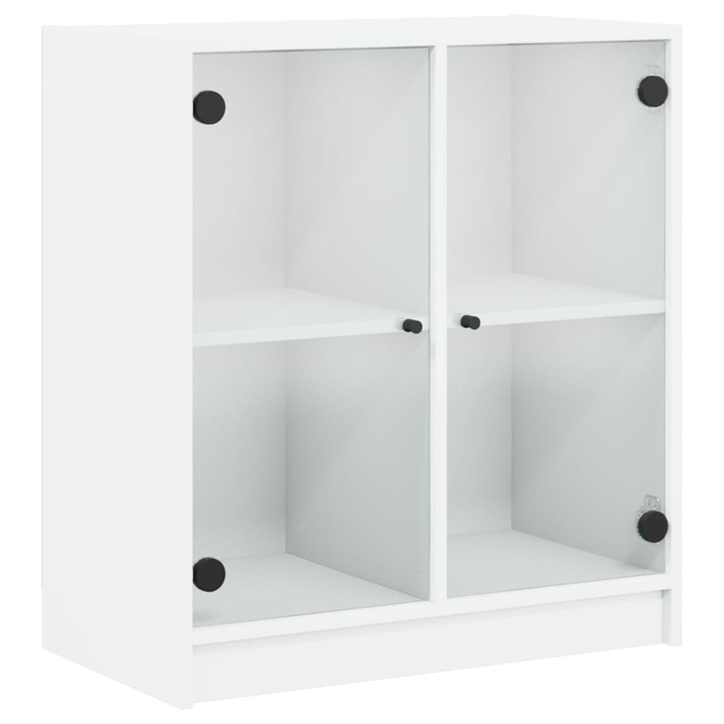 vidaXL Beistellschrank Beistellschrank mit Glastüren Weiß günstig online kaufen