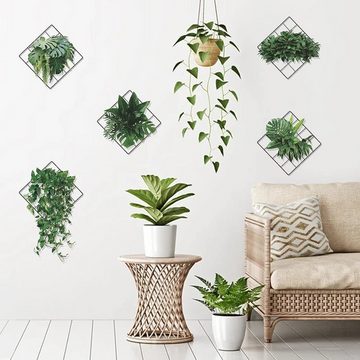 Dedom 3D-Wandtattoo Pflanzen Wanddeko, 2 Stück Wandaufkleber, lebhafte grüne Pflanzen