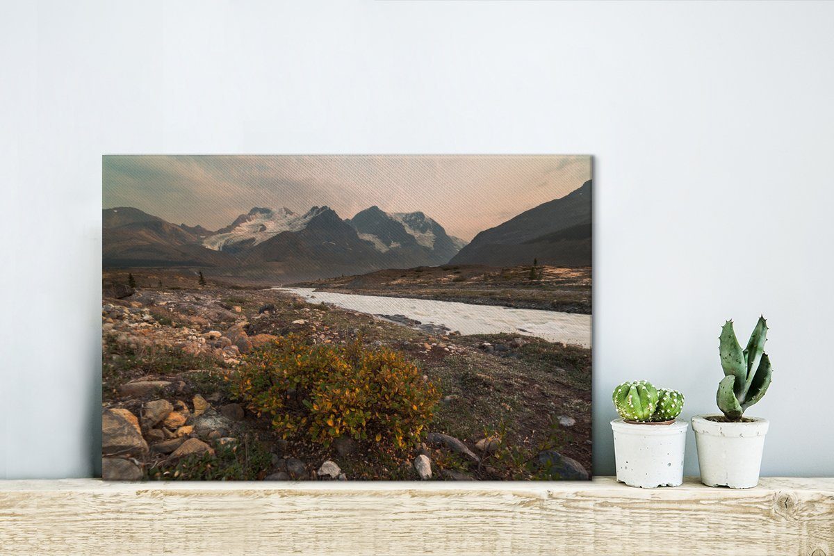 durch cm die St), Berge Fluss Leinwandbilder, Wanddeko, Athabasca-Gletscher, am Leinwandbild 30x20 Wandbild kanadischen Aufhängefertig, OneMillionCanvasses® (1