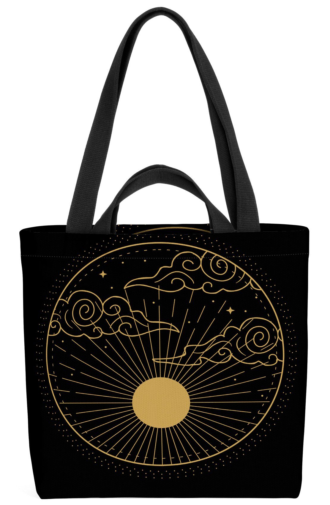 VOID Henkeltasche (1-tlg), Boho Sonne Wolke Sterne grafik esoterics gothic stern creepy elemente