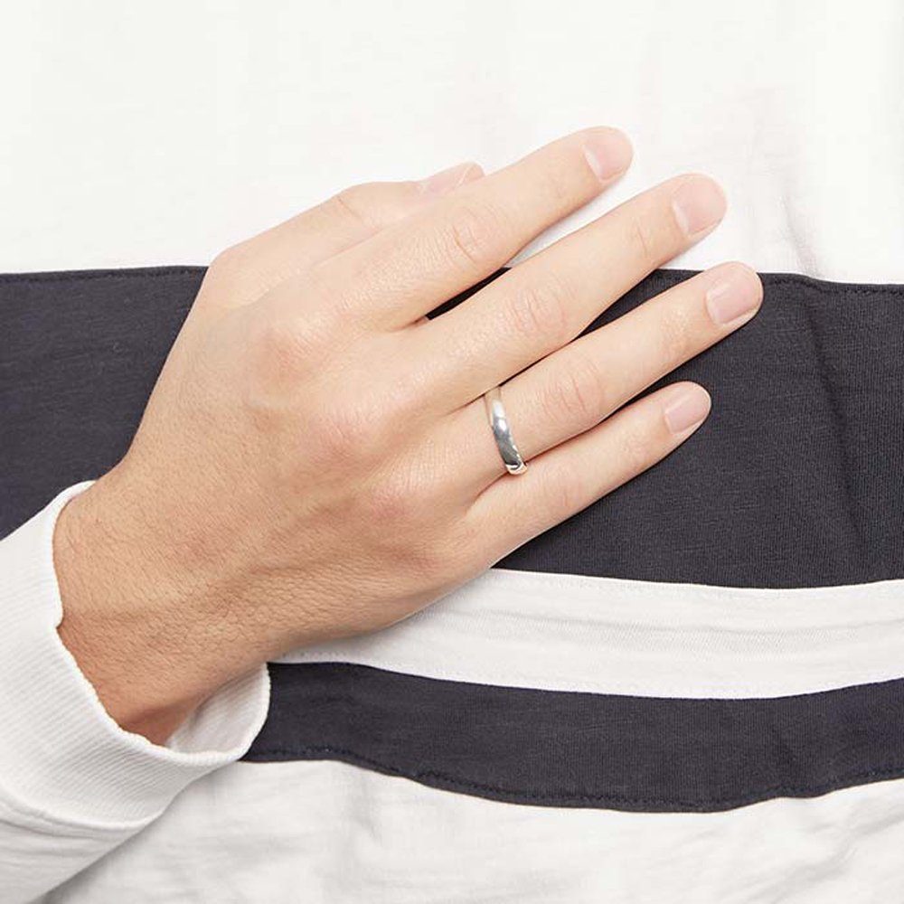 Unique Fingerring Hochglanzpolierter 925 Silberring 4mm günstig online kaufen