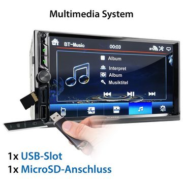 XOMAX XM-2V781D Autoradio mit DAB+ plus, 7 Zoll Bildschirm Bluetooth 2 DIN Autoradio