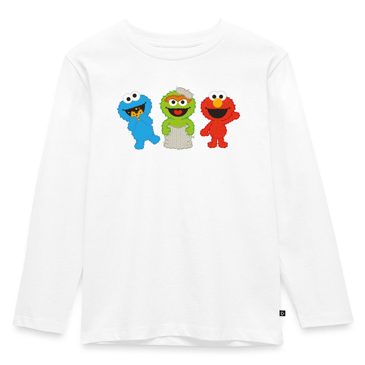 T-Shirt Sesamstraße Baby Krümelmonster, Oscar & Elmo Kinder Premium Langarmshi