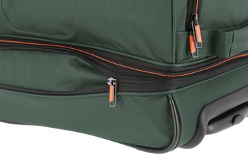 travelite Reisetasche Basics, 55 cm, dunkelgrün, Duffle Bag Sporttasche mit Trolleyfunktion und Volumenerweiterung