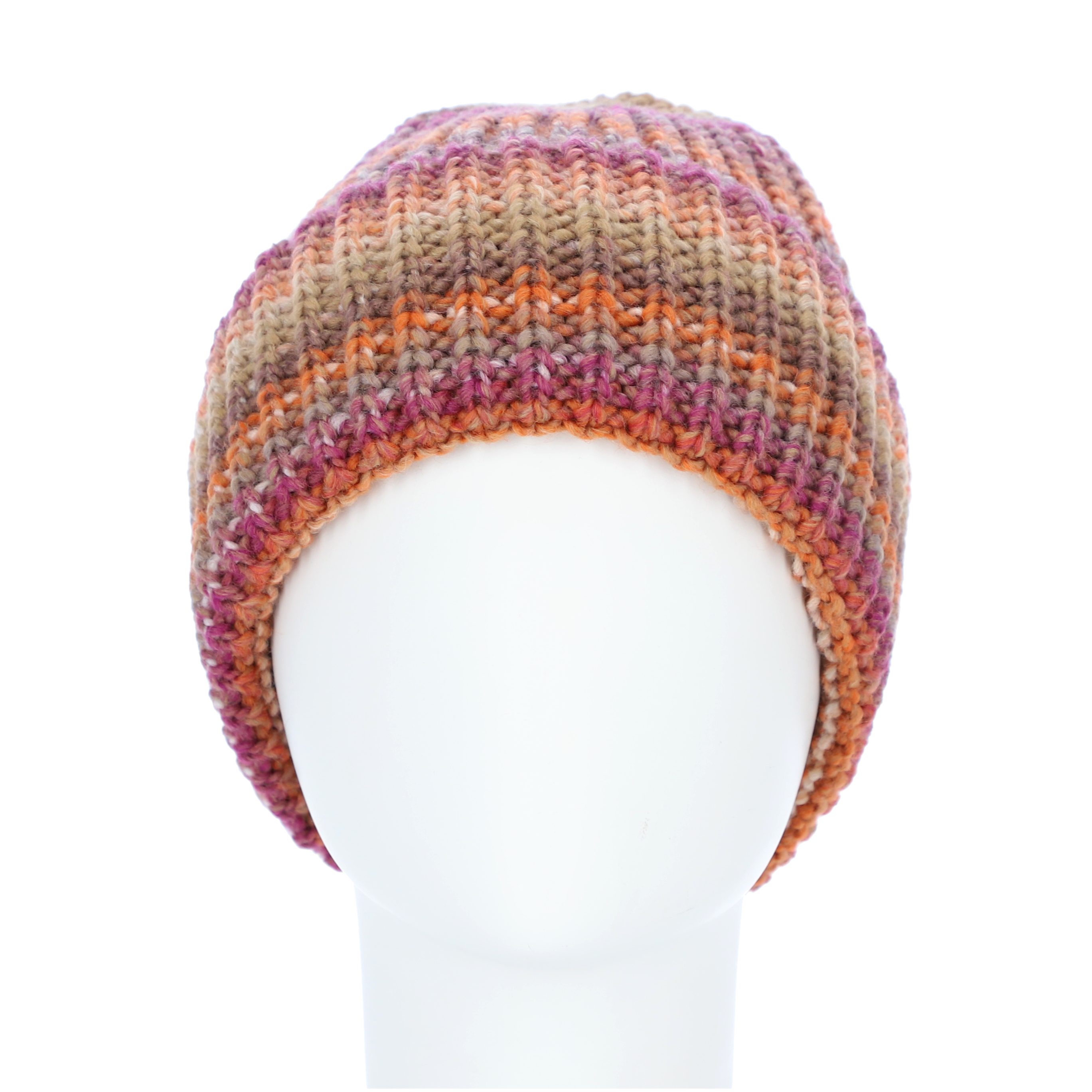 halsüberkopf Accessoires Strickmütze Umschlagmütze mit Farbverlauf günstig online kaufen
