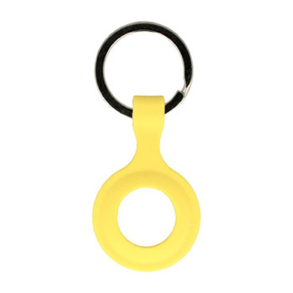 Schlüsselanhänger cofi1453 Apple Weiß für Tracker Case AirTag Cover Hülle Case Tasche Schlüsselanhänger Silikon AirTag Schutz Cover