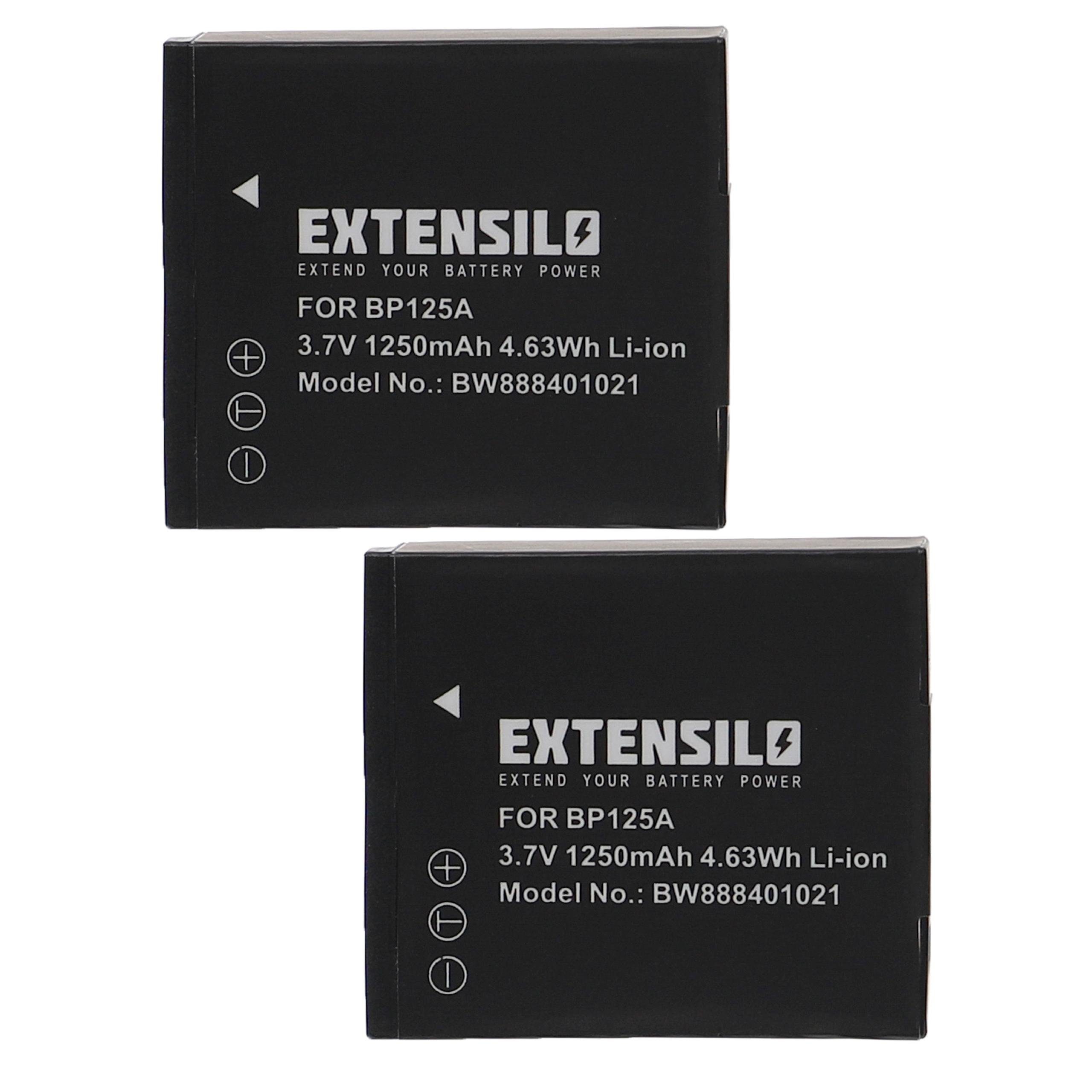 Extensilo passend für Samsung HMX-T10BN, HMX-Q20TP, HMX-QF20BN, HMX-QF30, HMX-QF20, HMX-QF20BP, HMX-T10 Kamera / Camcorder Analog / Camcorder Digital (1250mAh, 3,7V, Li-Ion) Kamera-Akku 1250 mAh