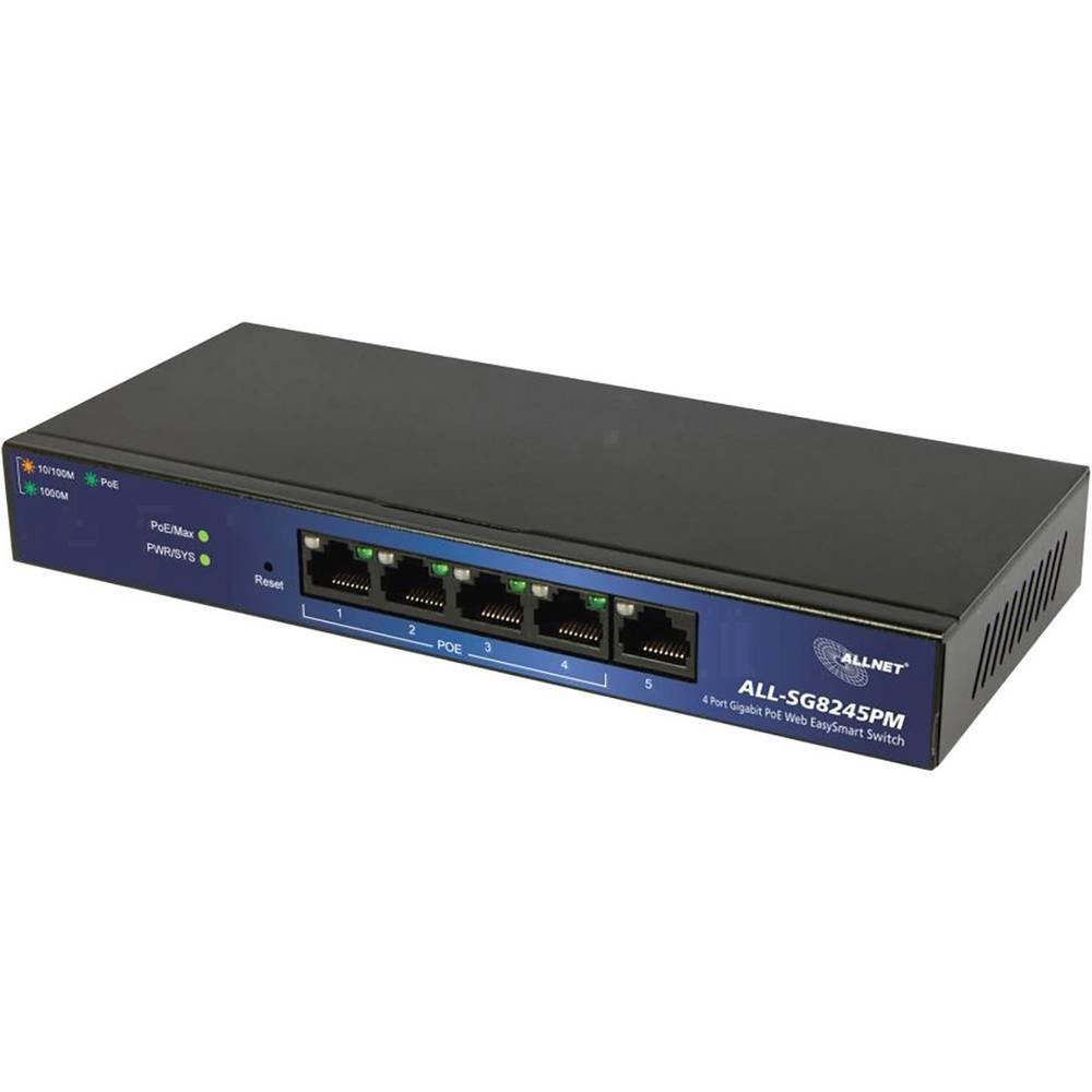Allnet gemanaged L2 Gigabit Ethernet (10/100/1000) Netzwerk-Switch (PoE-Funktion)