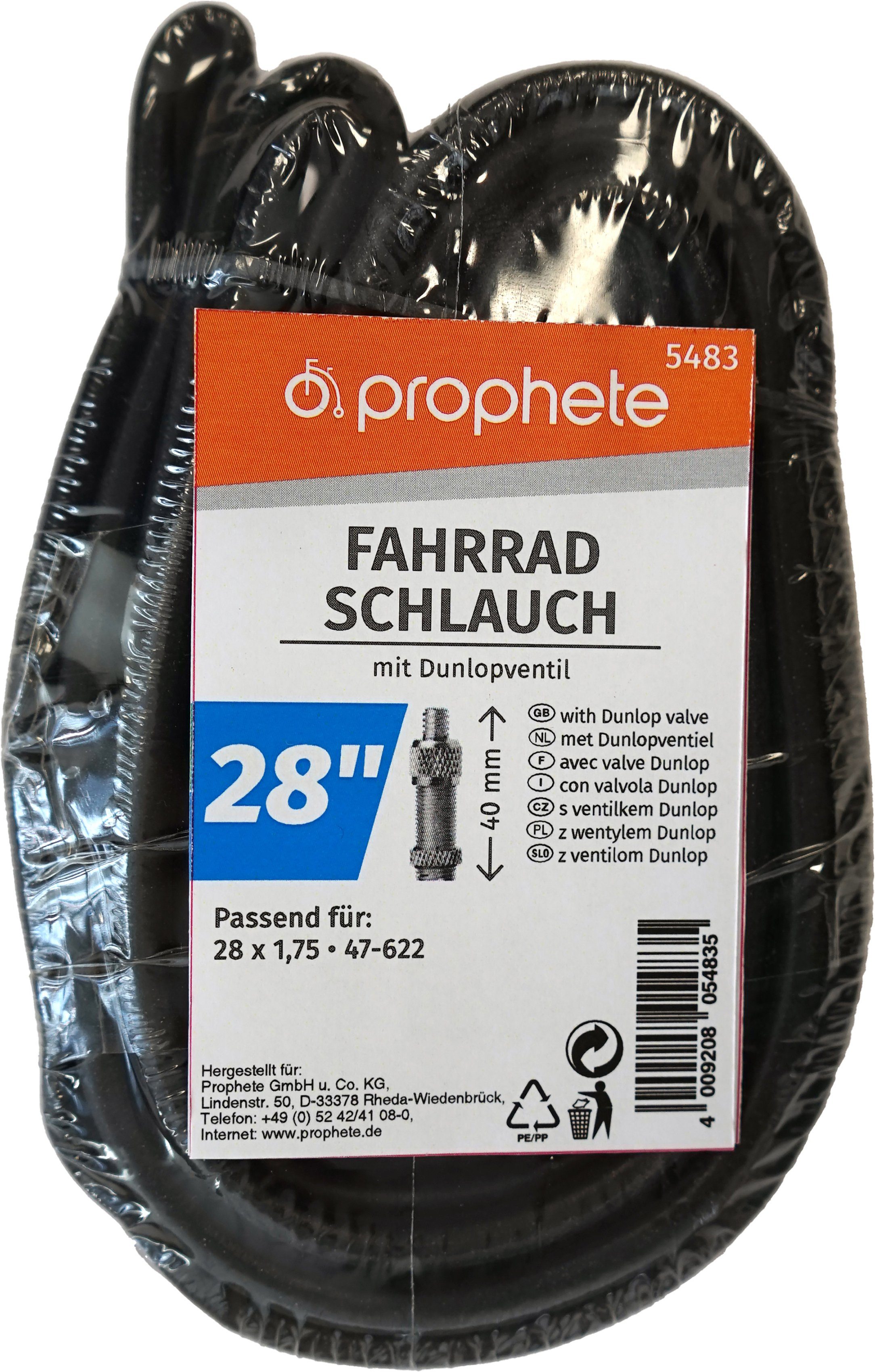 Prophete Fahrradschlauch Fahrradschlauch, 28 Zoll (71,12 cm), (Set, 2-St) | Fahrradschläuche