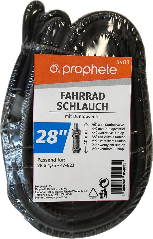 Prophete Fahrradschlauch Fahrradschlauch, 28 Zoll (71,12 cm), (Set, 2-St),  28 x 1,75 x 2 (47-622)