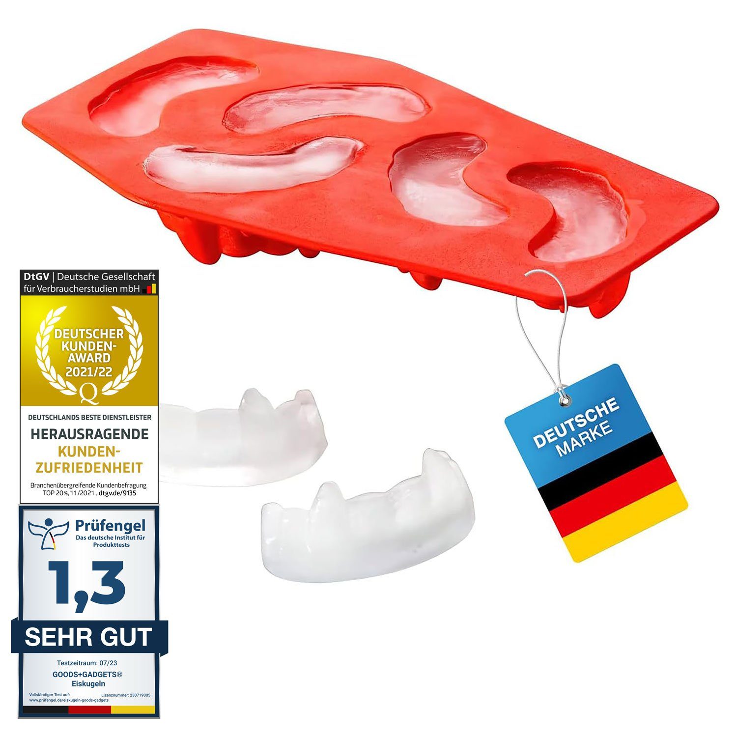 Goods+Gadgets Eiswürfelform GOODS+GADGETS Silikon-Vampir-Eiswürfelform – Vampirgebiss Eiswürfel