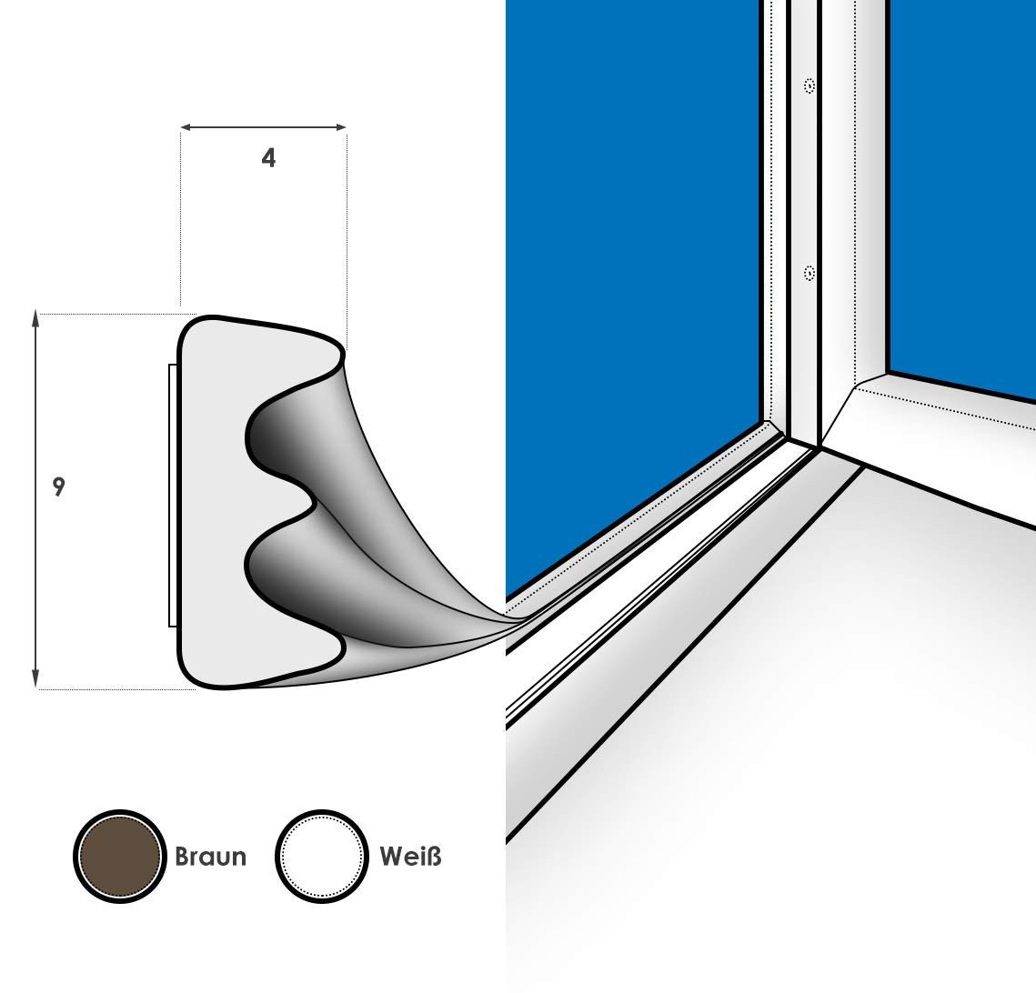 Thumbnail - DQ-PP Türdichtband DQ-PP Fensterdichtung, 5 Meter, Profil D,E,I,P,V, selbstklebend, E-Profil, D-Profil, I- Profil, P-Pro...