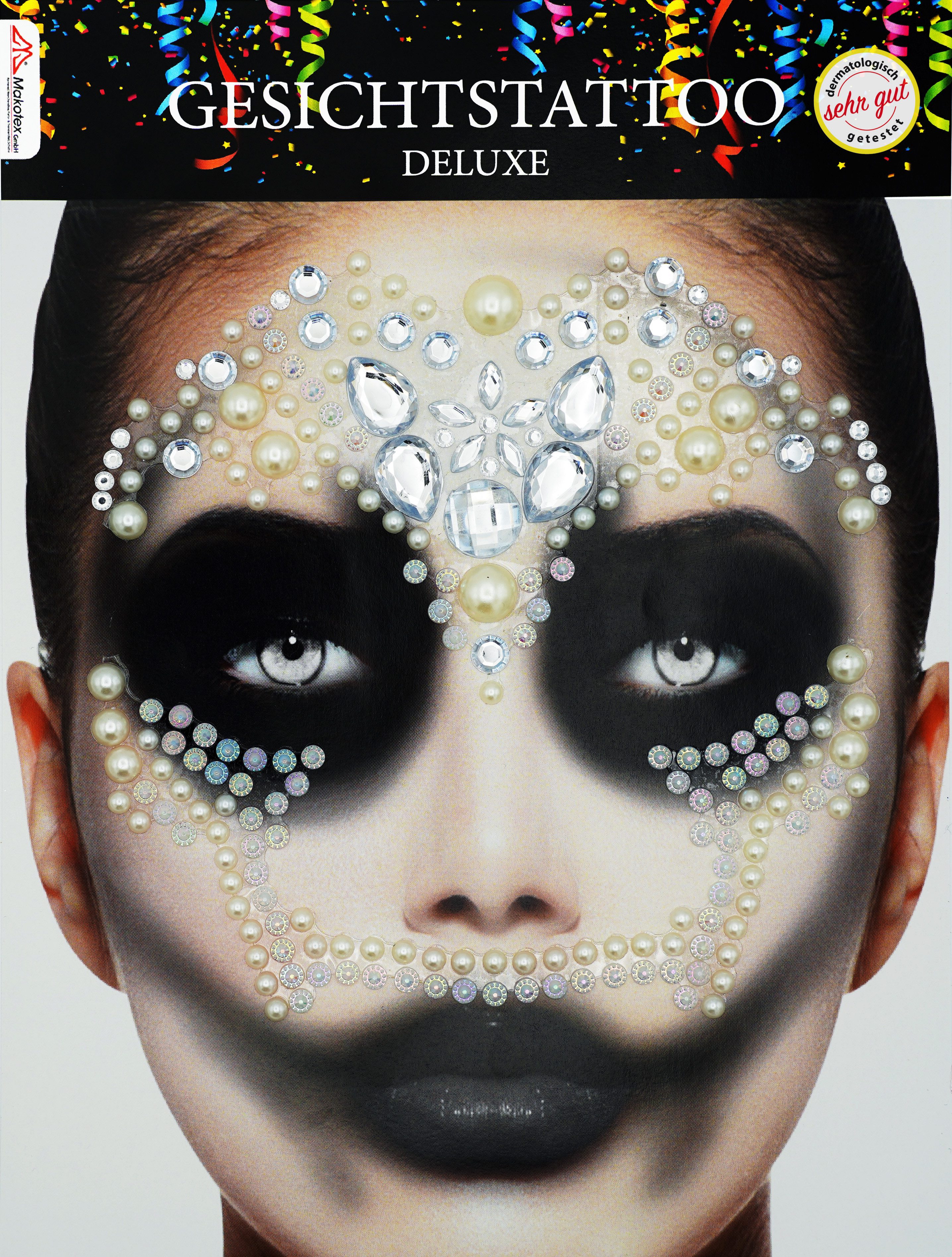 Bock-op-Kölle Strass-Tattoo Bock op Kölle Gesichts Tattoo Deluxe verschiedene Motive