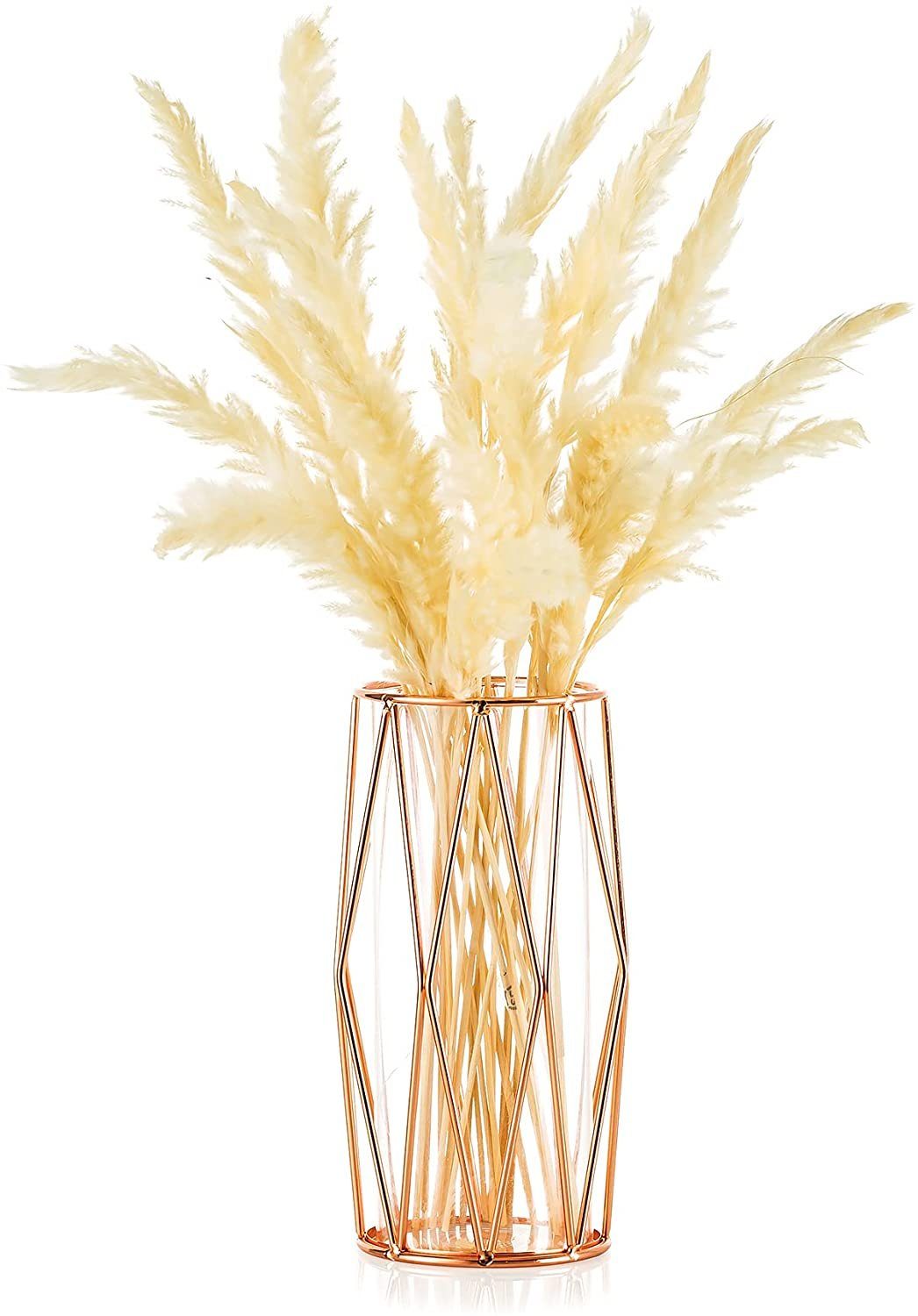 zggzerg Dekovase Dekovase Vase Für Pampasgras, Glas Roségold Vase Hochboden günstig online kaufen