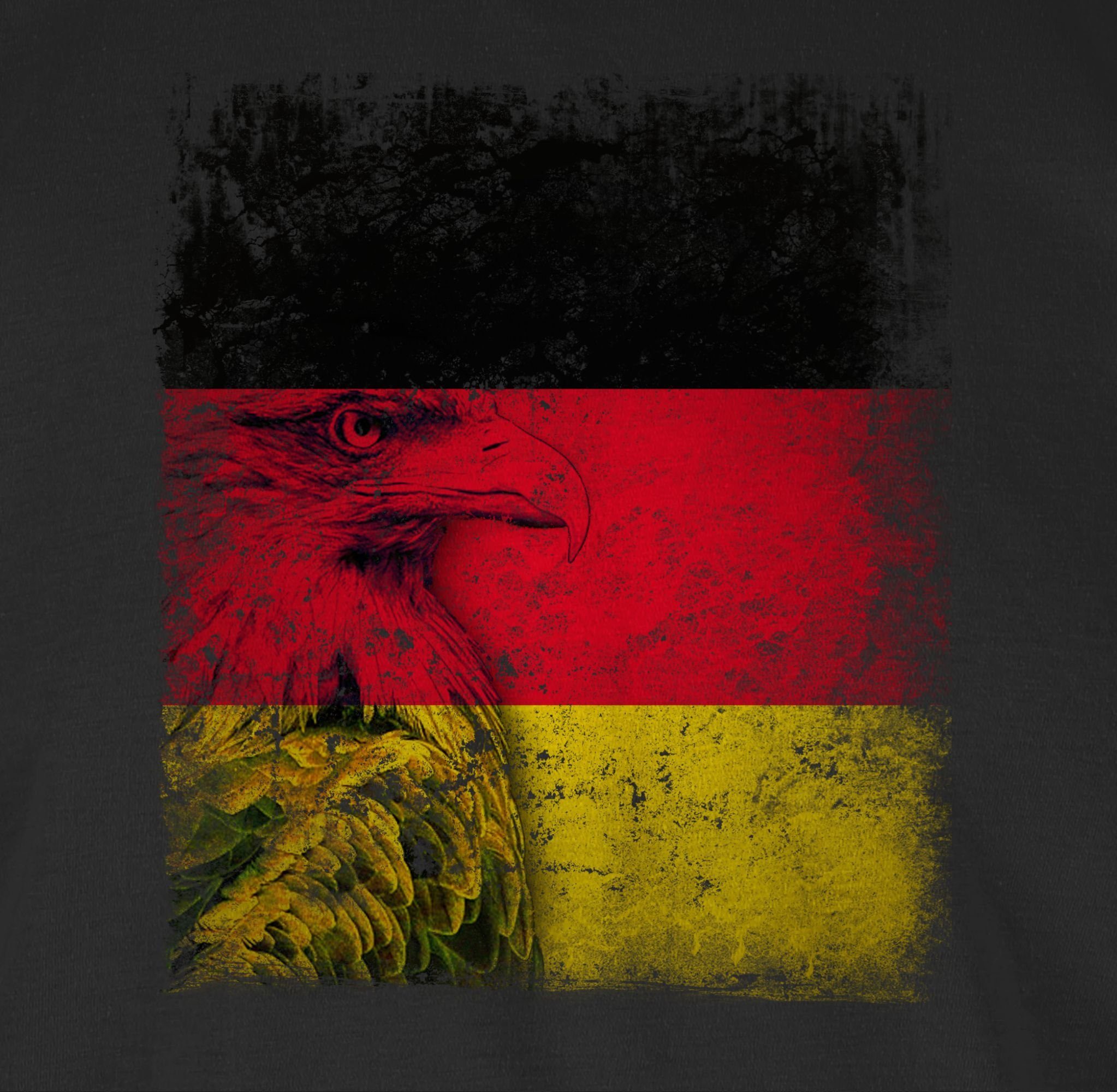 Schwarz EM Shirtracer Adler Fussball Deutschland WM Flagge 01 T-Shirt 2024