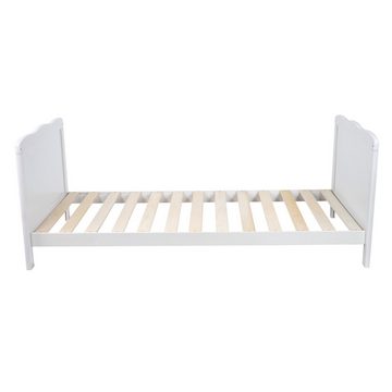 Puckdaddy GmbH Babybett Nele 140x70cm in Weiß, umbaubar zum Juniorbett, 3-fach-höhenverstellbar