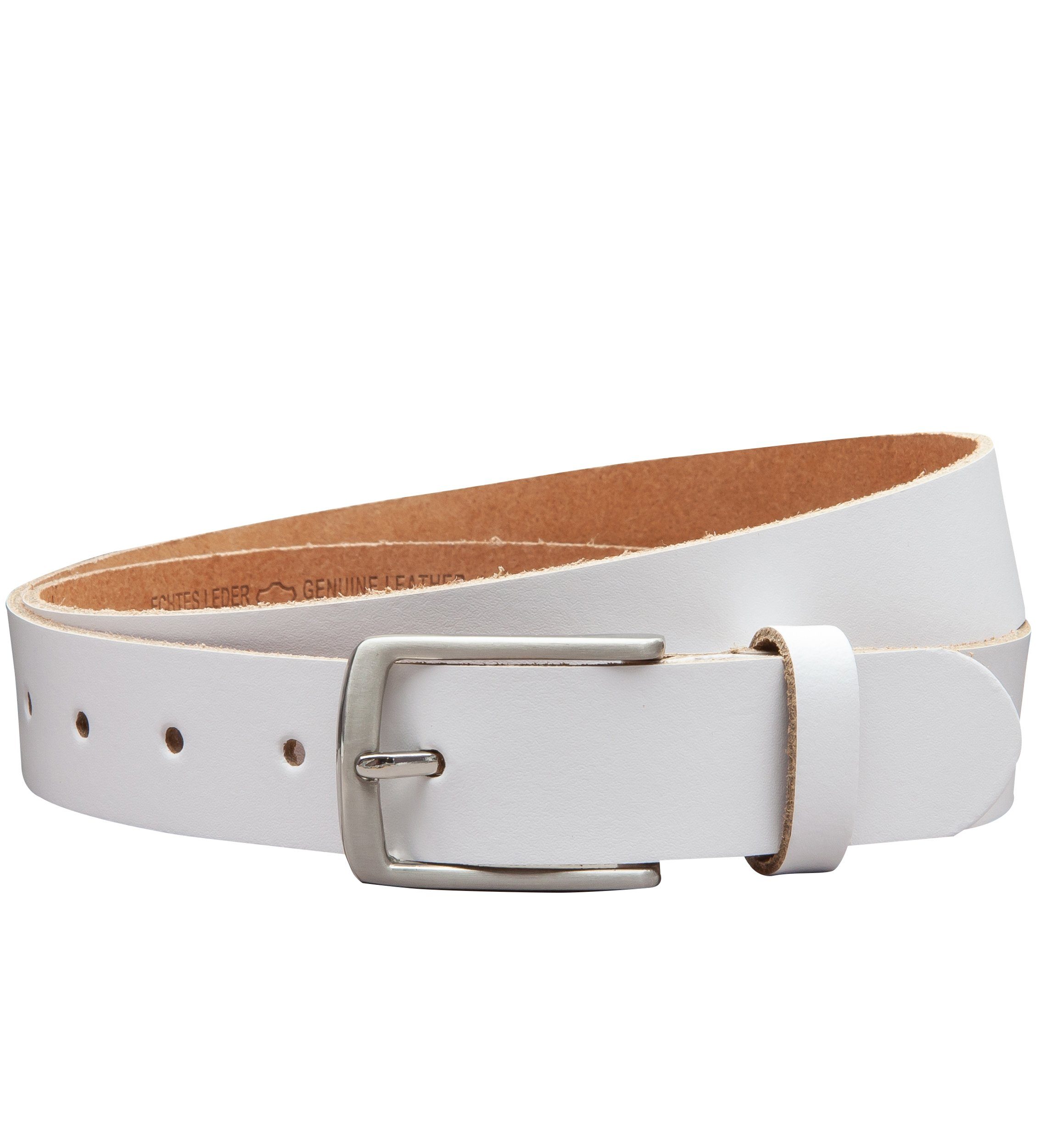 COLOGNEBELT Ledergürtel OM311-SL-Weiss MADE IN GERMANY, Weiss Kürzbar, 100 günstig online kaufen