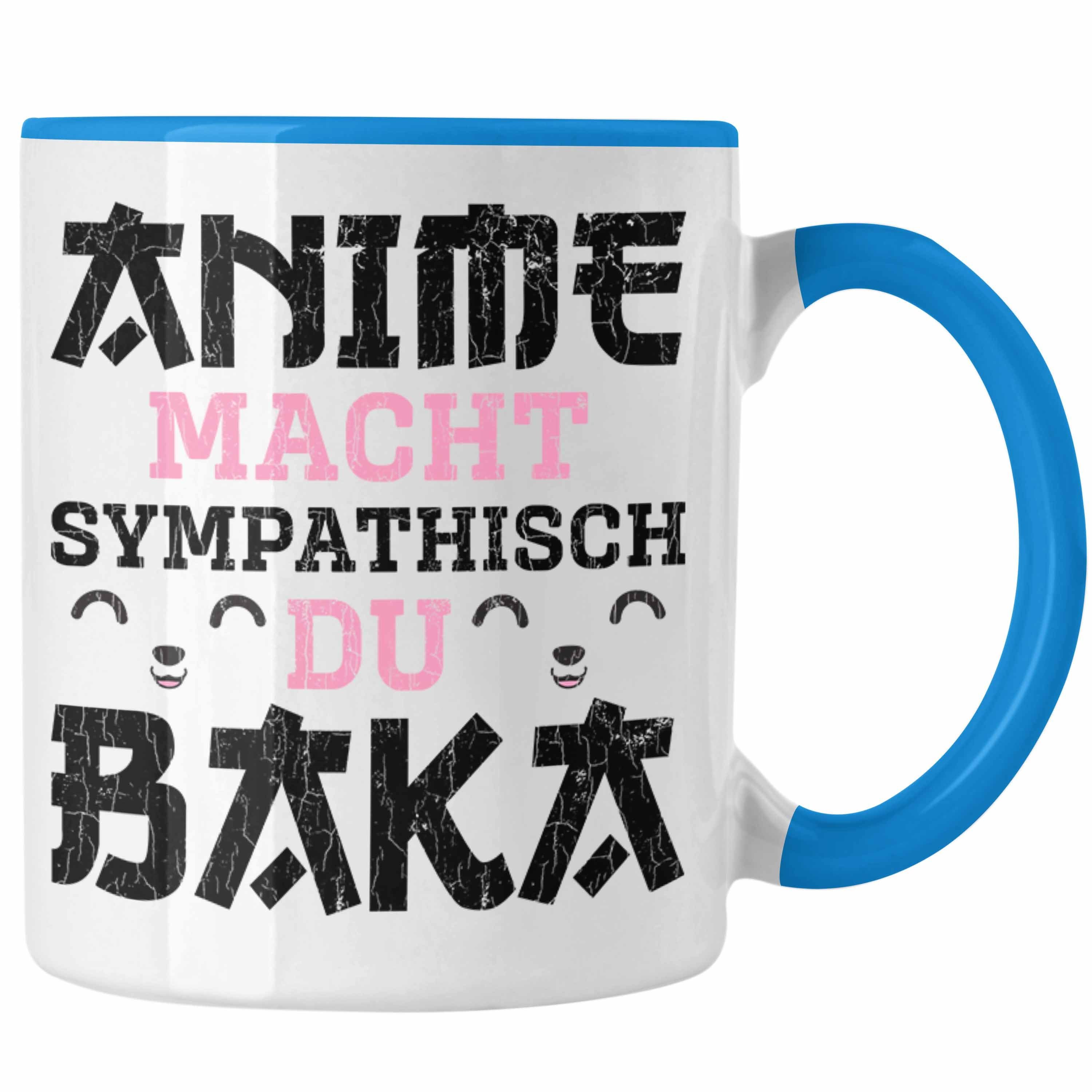 Trendation Tasse Trendation - Anime Tasse Geschenk Spruch Kaffeetasse Geschenke Deko Anme Fan Sympathisch Blau