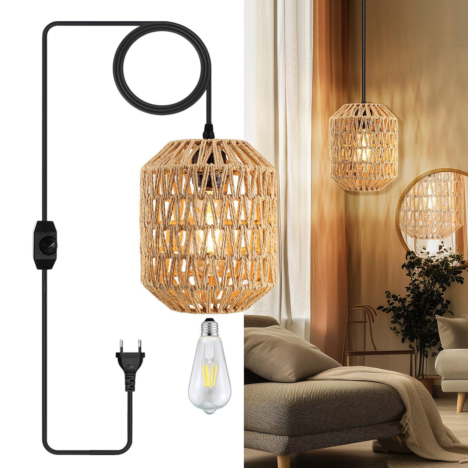 Jibenhome LED Pendelleuchte Pendellampe Hängelampe Laternen günstig online kaufen