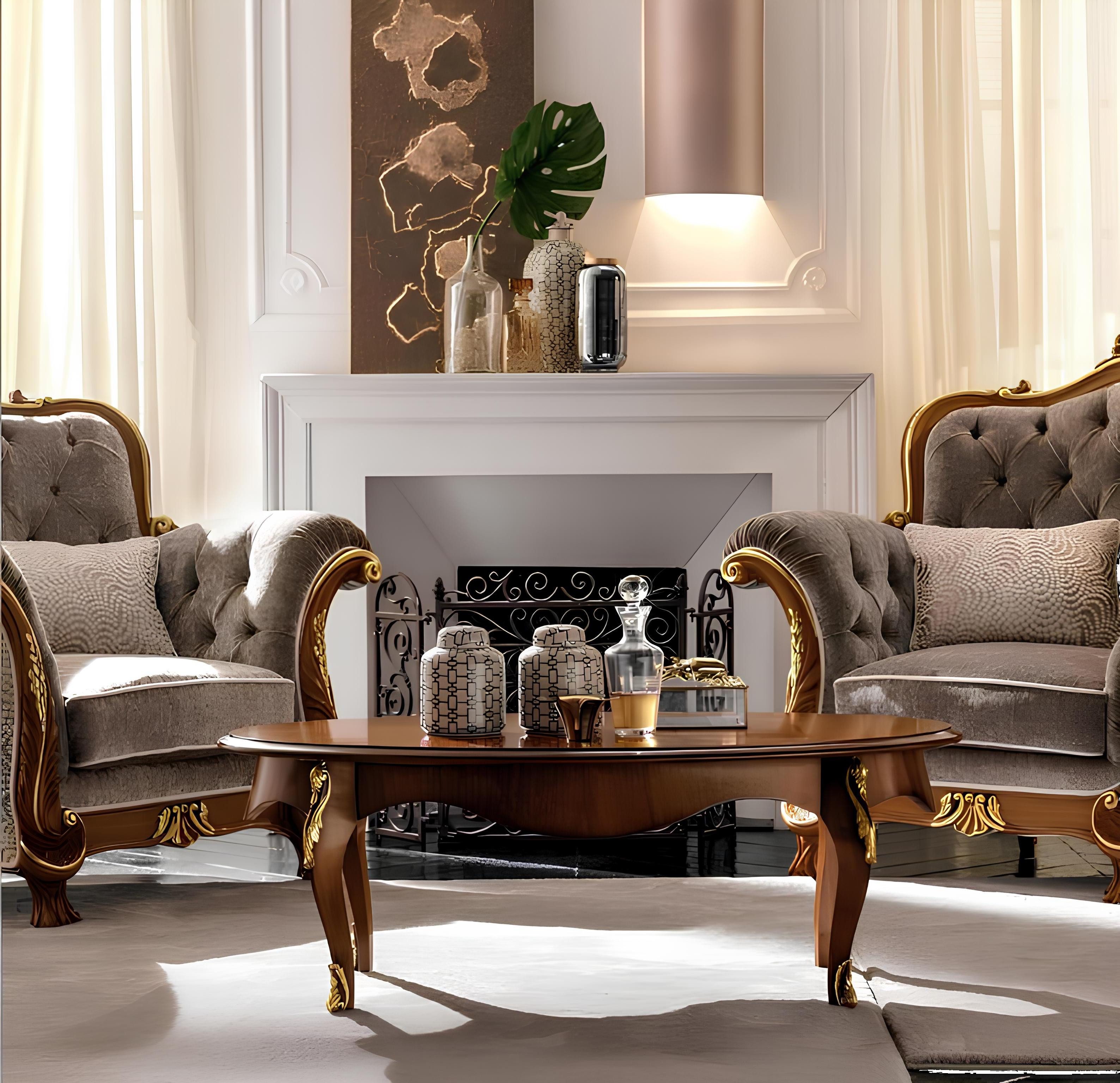 Xlmoebel Couchtisch Eleganter Beistelltisch aus Massivholz im modernen Design (Packung, Couchtisch), Hergestellt in Europa