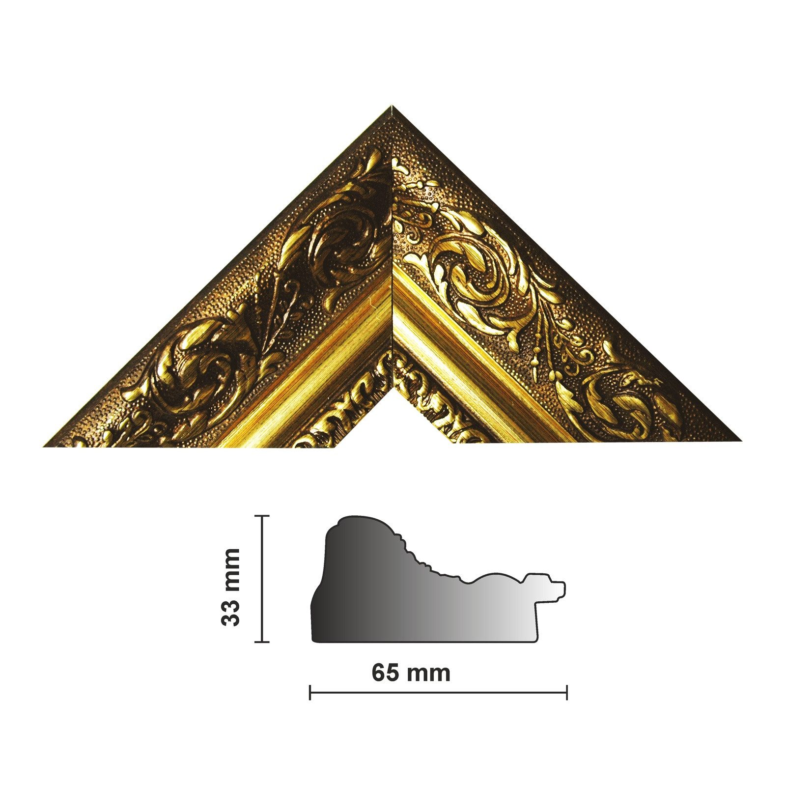 Bilderrahmen Neumann Bilderleiste Bilderleiste 840 ORO, gold, Länge 1m barockleiste gold