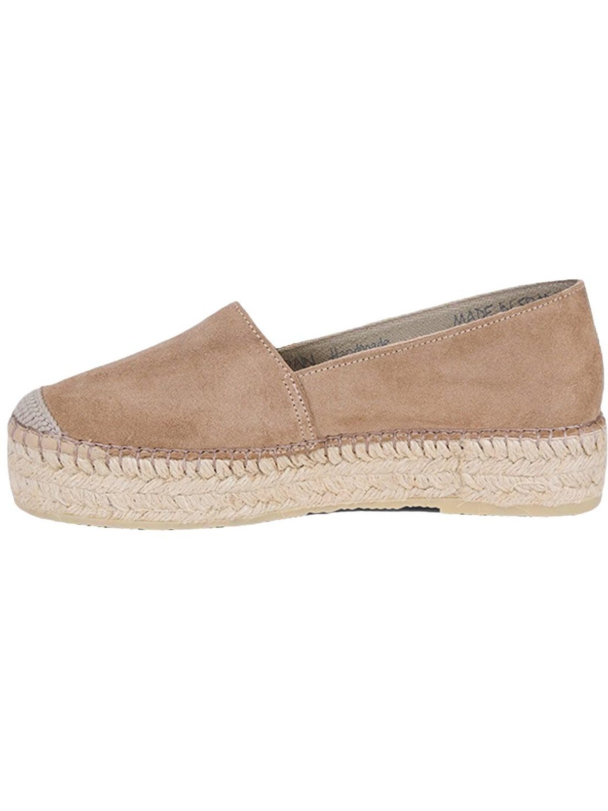 Desa Damen-Slipper aus Wildleder mit Naturkautschuksohle – flach, bequem u Mokassin