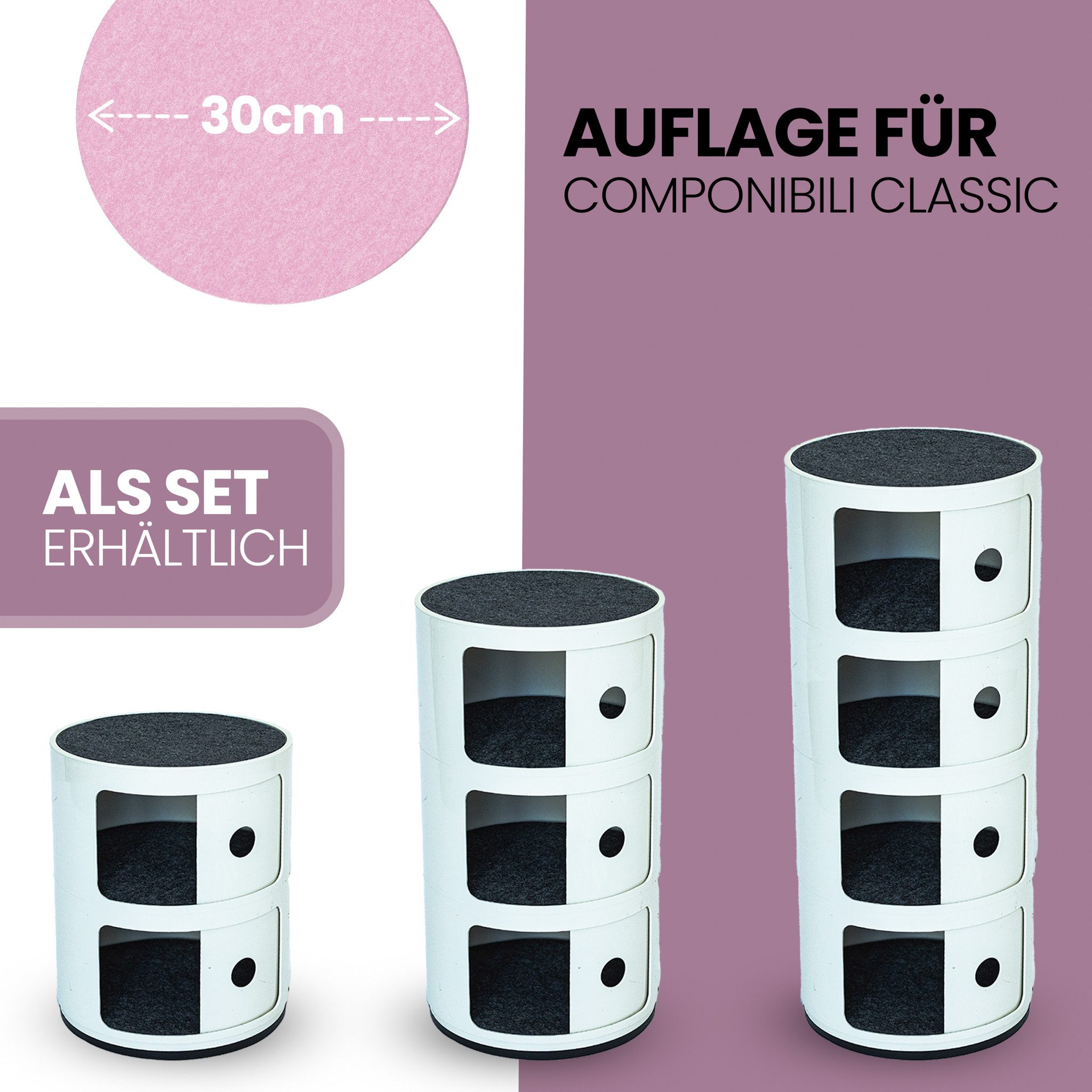 Easy and Green Nachttisch Rund Filzauflage günstig online kaufen