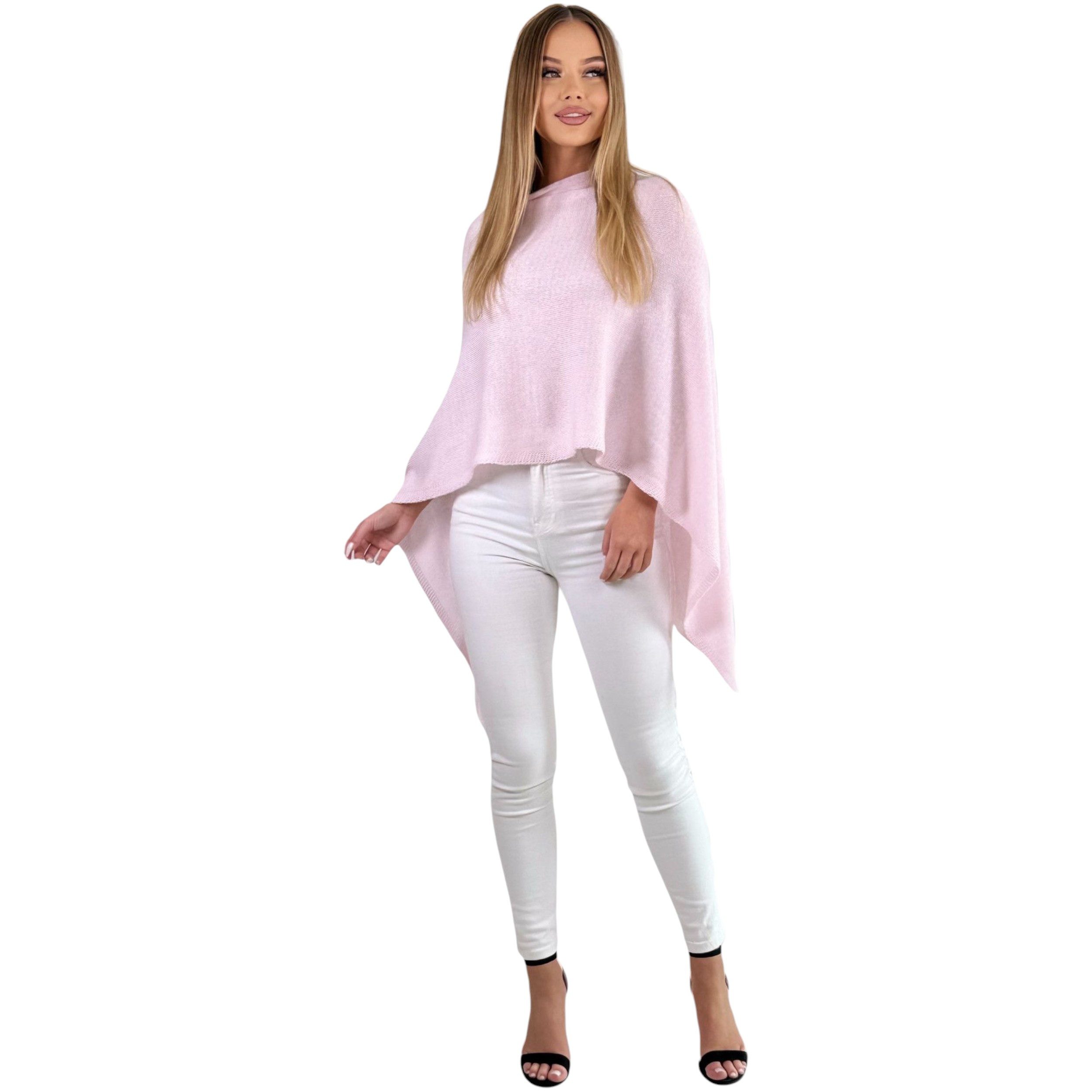 Mississhop Strickponcho Damen Poncho Cape Überwurf Strickponcho feiner Strick 221