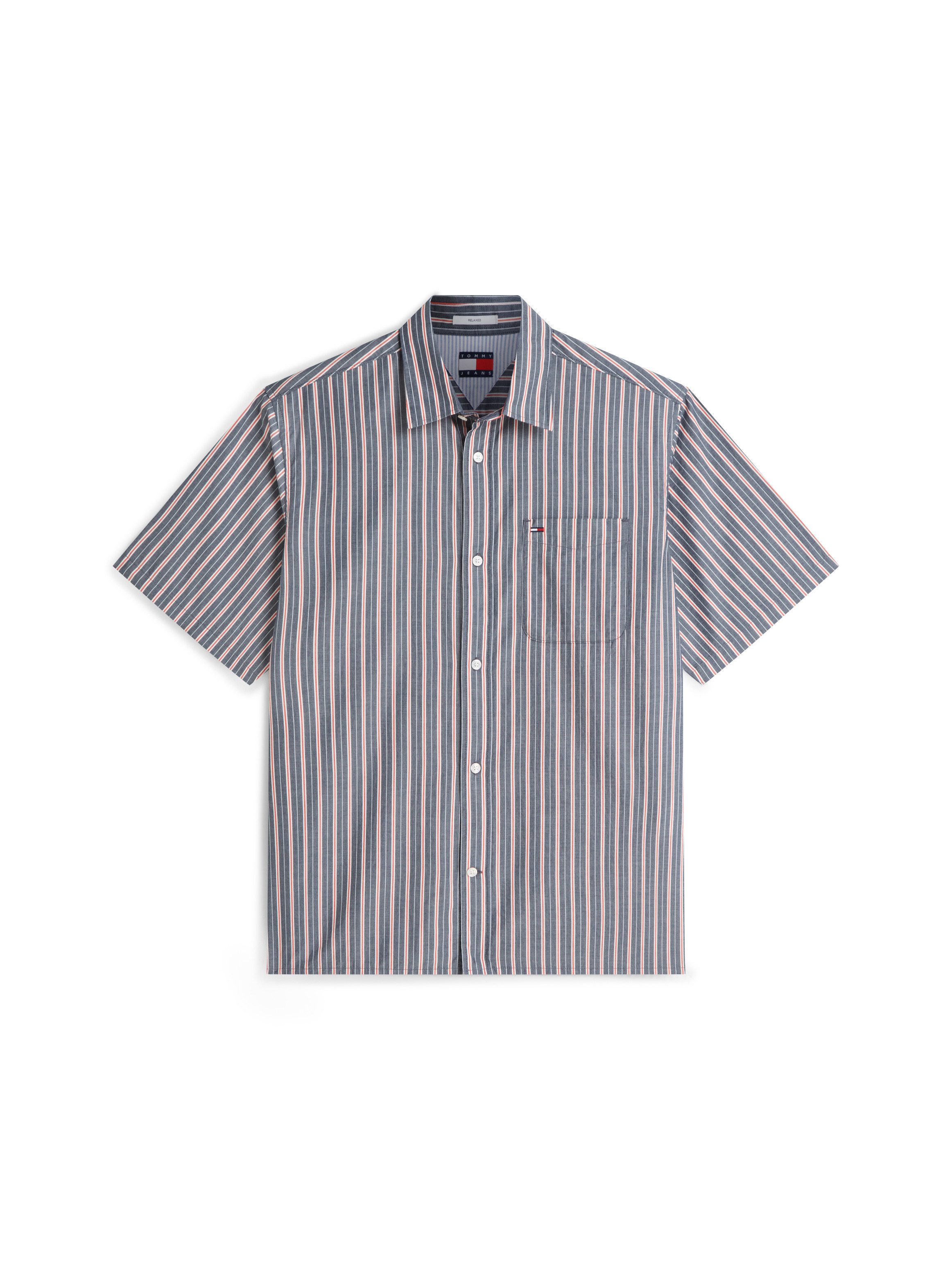 Tommy Jeans Kurzarmhemd POPLIN STRIPE SHIRT Relaxed fit mit Brusttasche – Bild 5 von 5