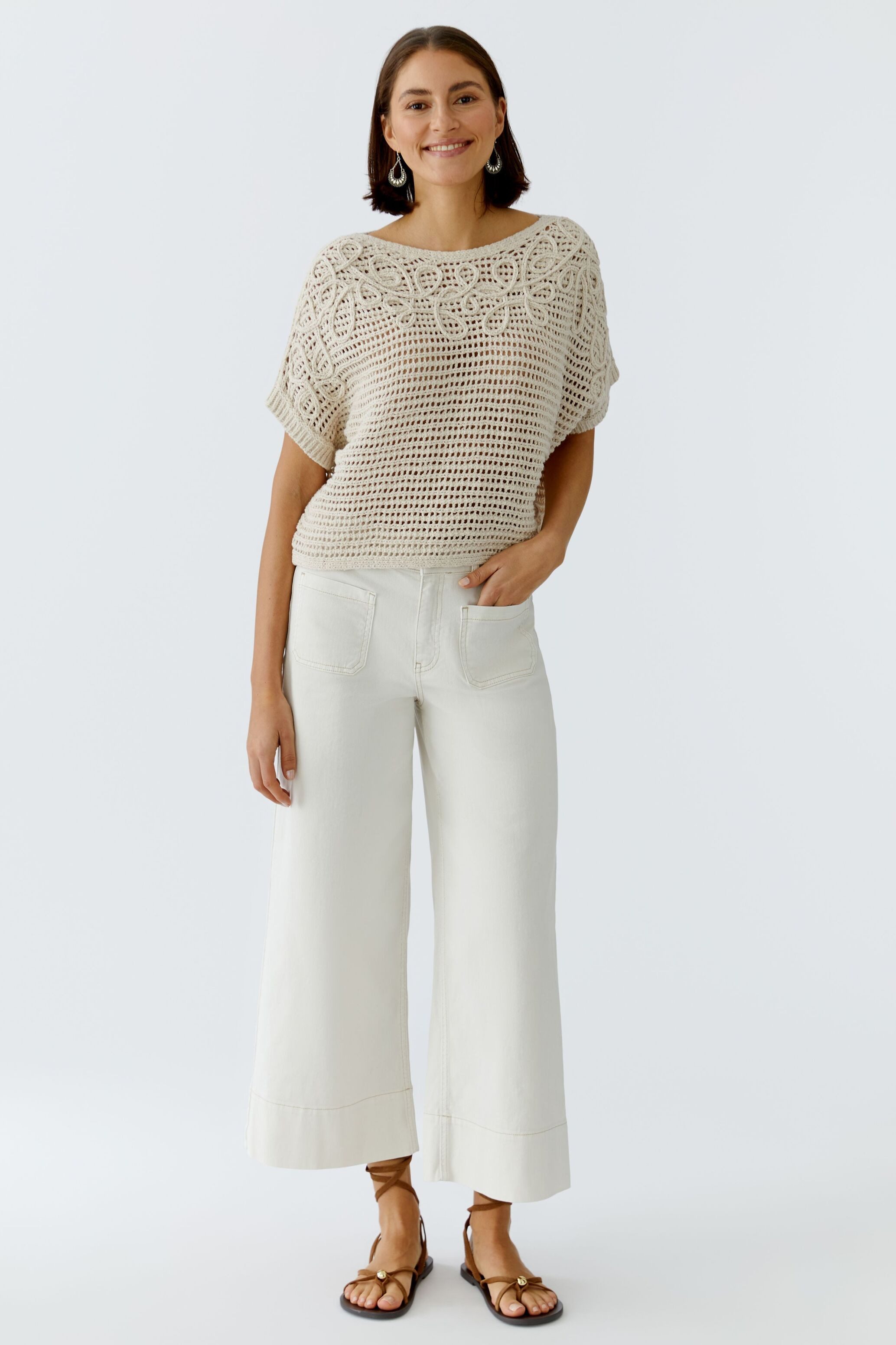 Oui Rundhalspullover