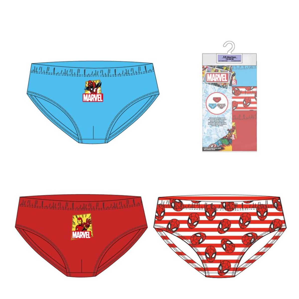 MARVEL Slip Jungen Unterhose 3 Stück Wäsche Set Single Jersey 100% Baumwolle (3-St)