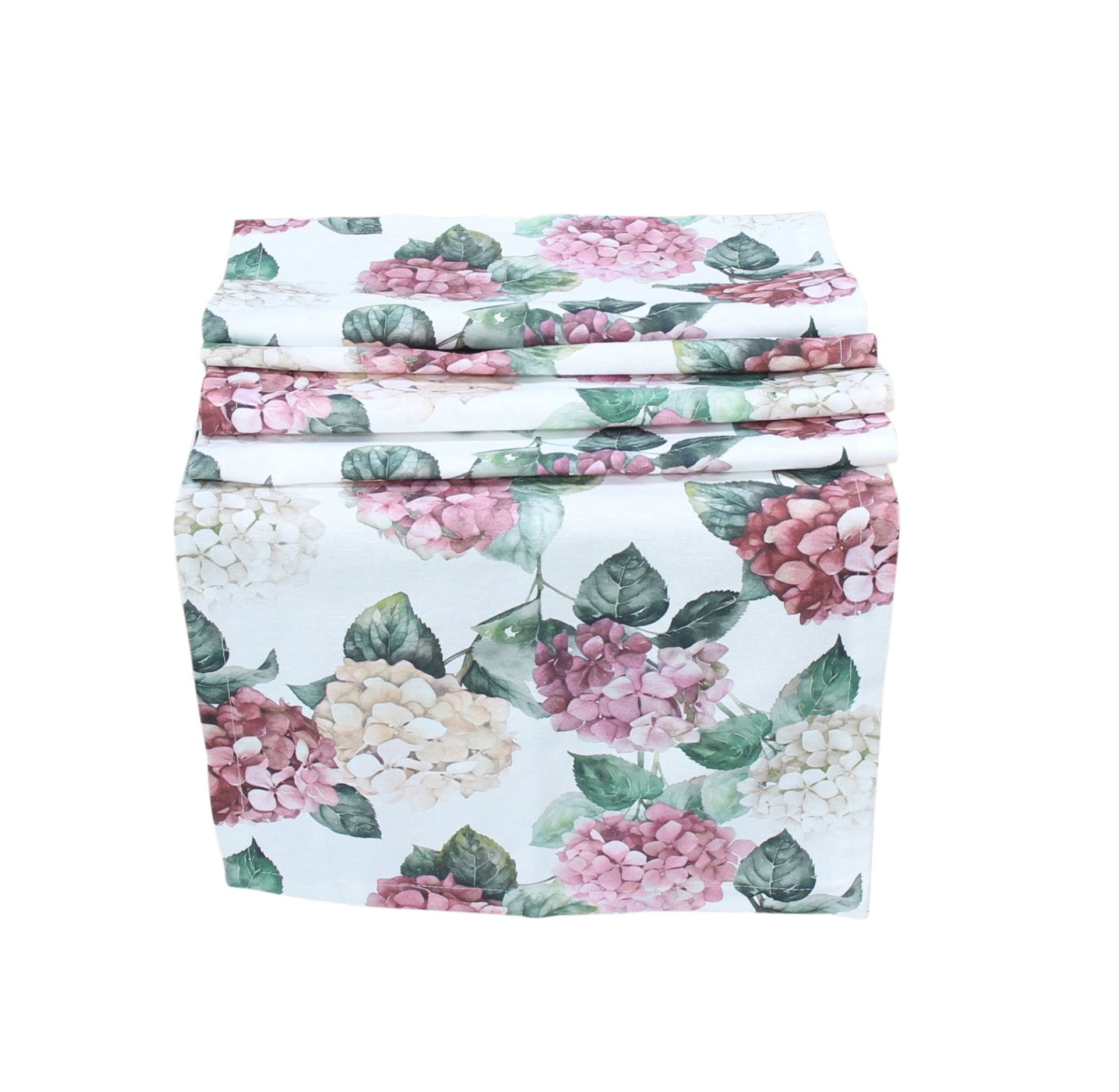 Home-trends24.de Tischläufer Hortensien Tischläufer Tischdecke Blumen Tisch Deko 40 x 140 cm (1-tlg)