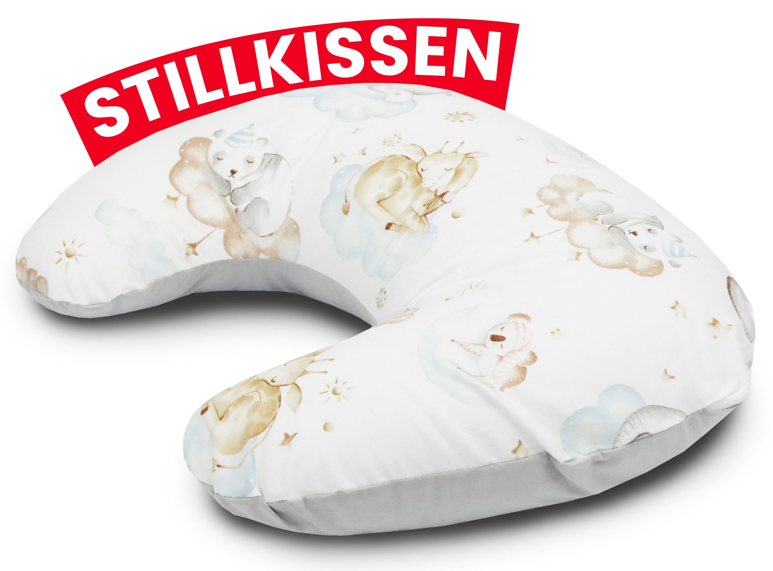AMILIAN Stillkissen Lagerungskissen - Seitenschläferkissen - Stillkissen klein Schwangerschaftskissen zum Schlafen, pregnancy pillow mit Füllung inkl. Bezug mit Stickerei (60x42 cm), für Mütter und Babys mehr