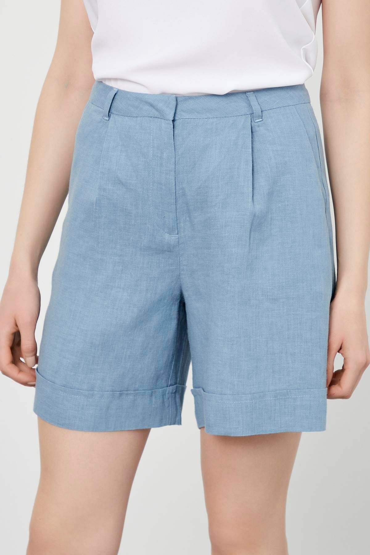 Just Like You  Shorts Gelbe, umgeschlagene Shorts mit Gürtel günstig online kaufen