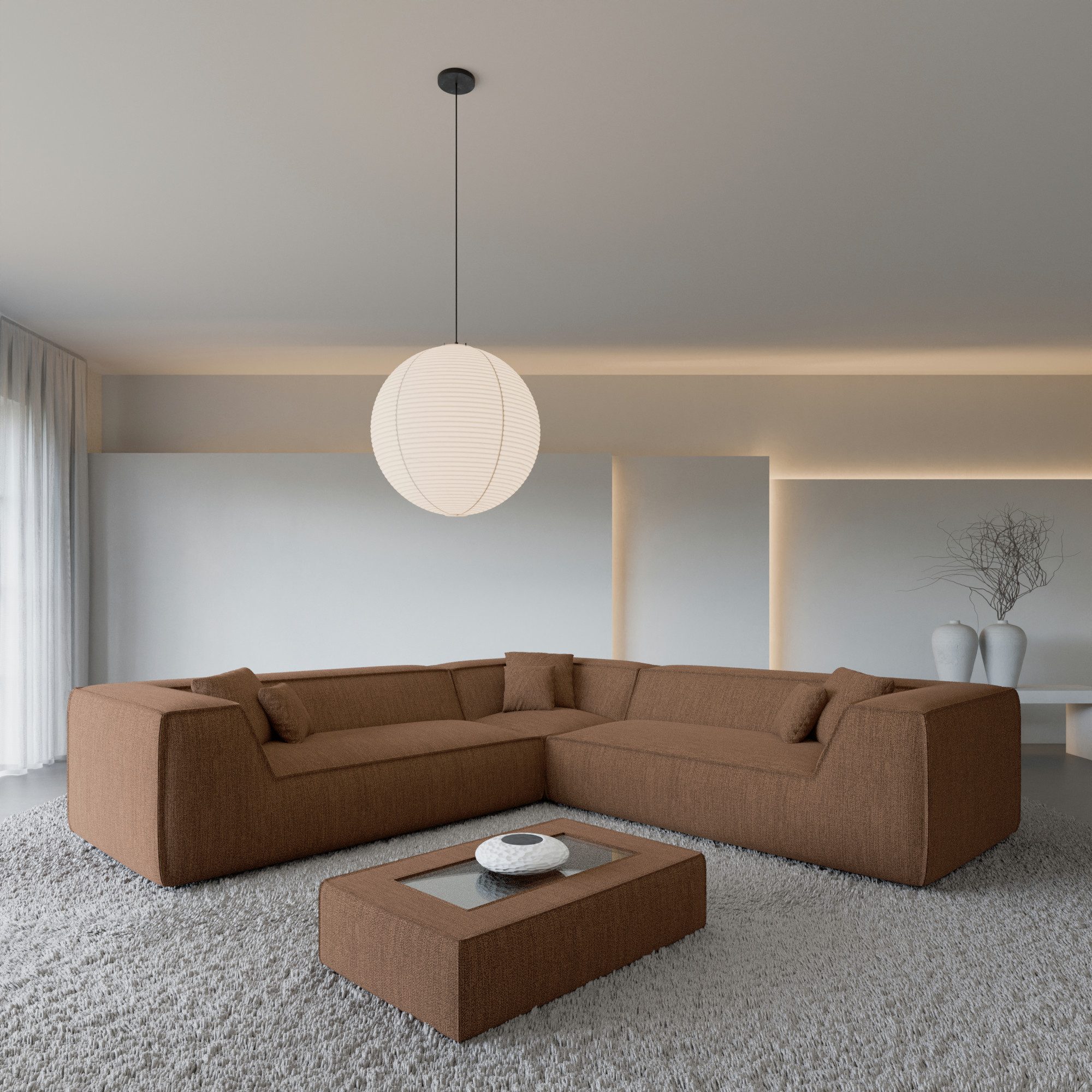 Ecksofa Monterola L Form Stoff