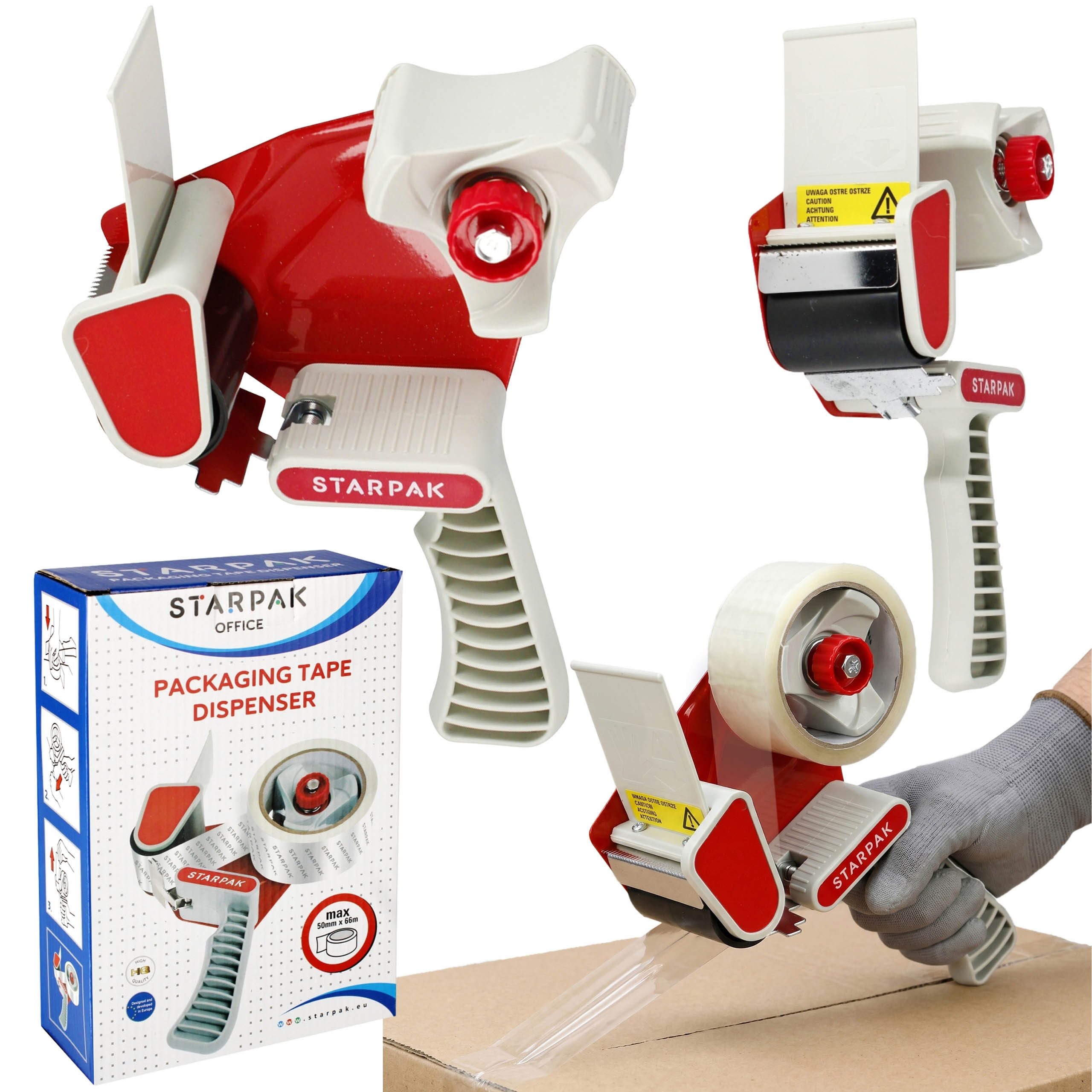 Sarcia.eu Klebeband Paketbandabroller, Handabroller für Verpackungsklebeband 50 mm